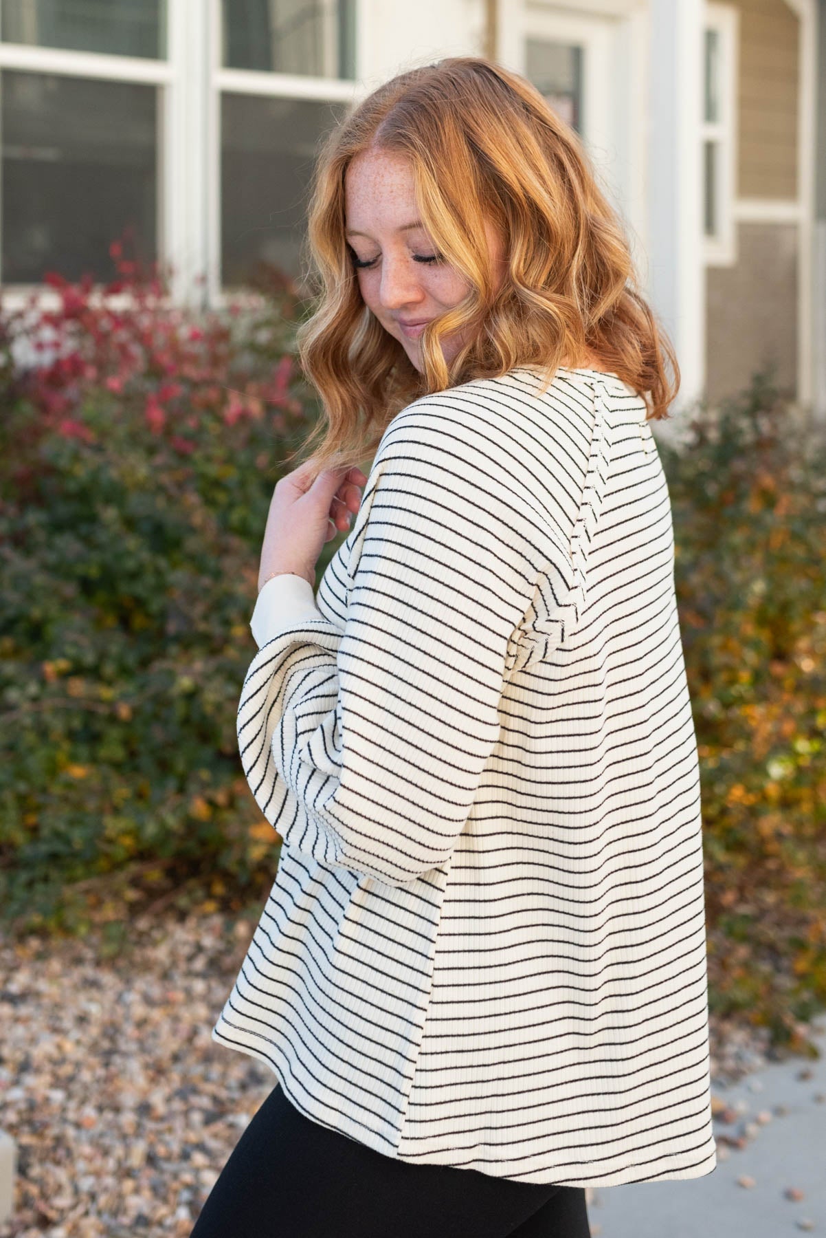 Allison Ivory Ribbed Long Sleeve Top