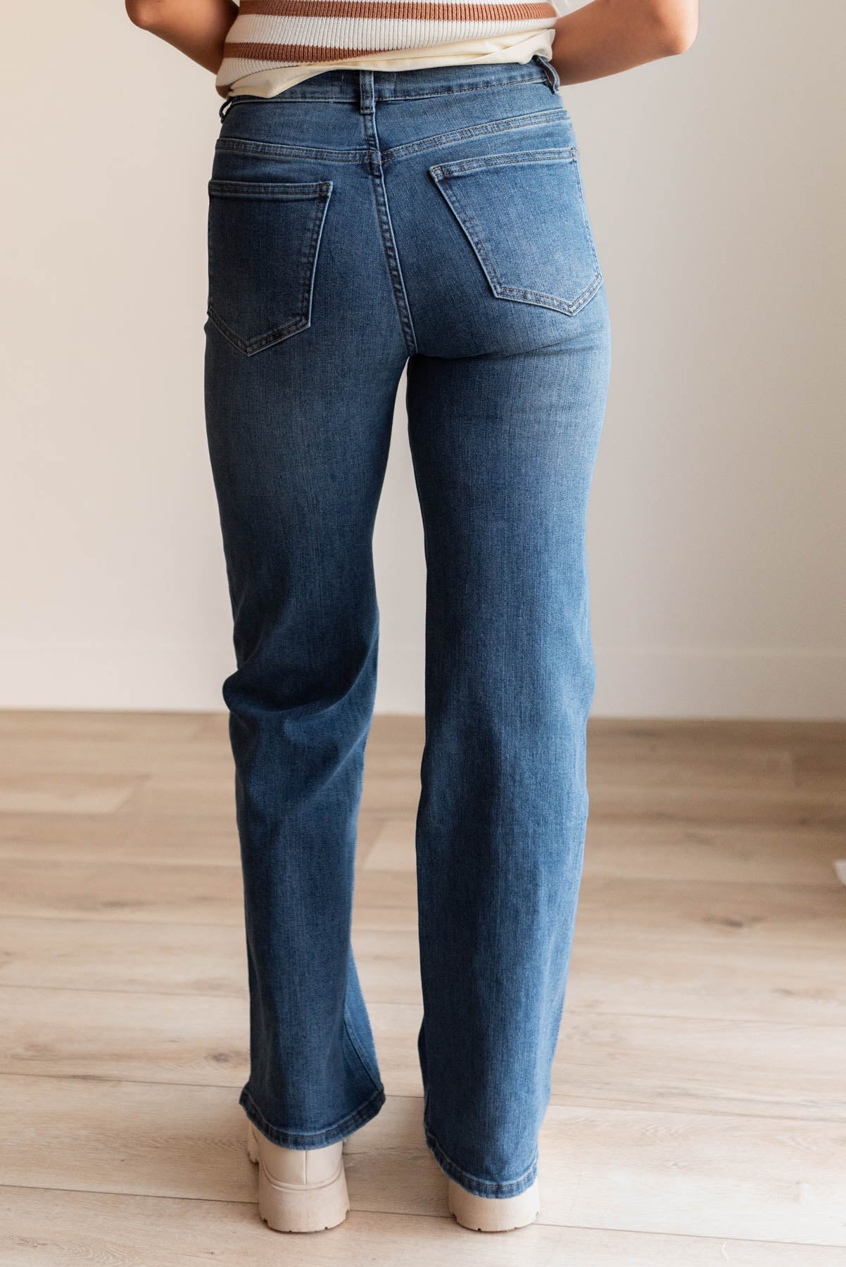 Amanda Medium Wash High Rise Straight Jeans