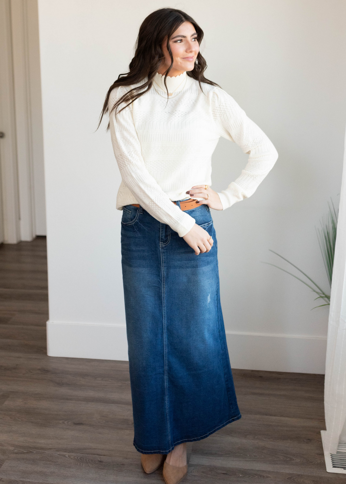 Amara Indigo Wash Denim Skirt