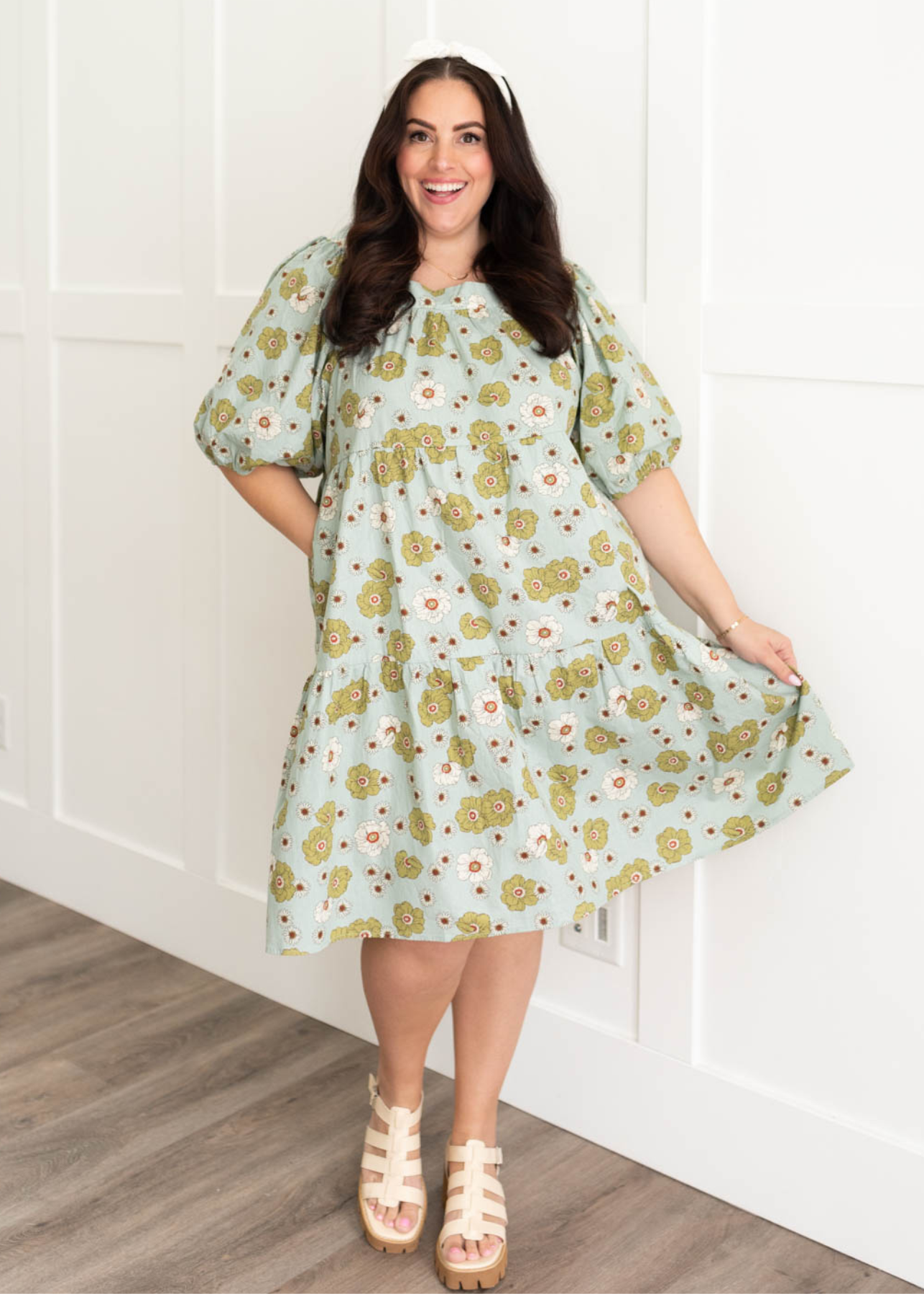 Amara Sage Floral Dress