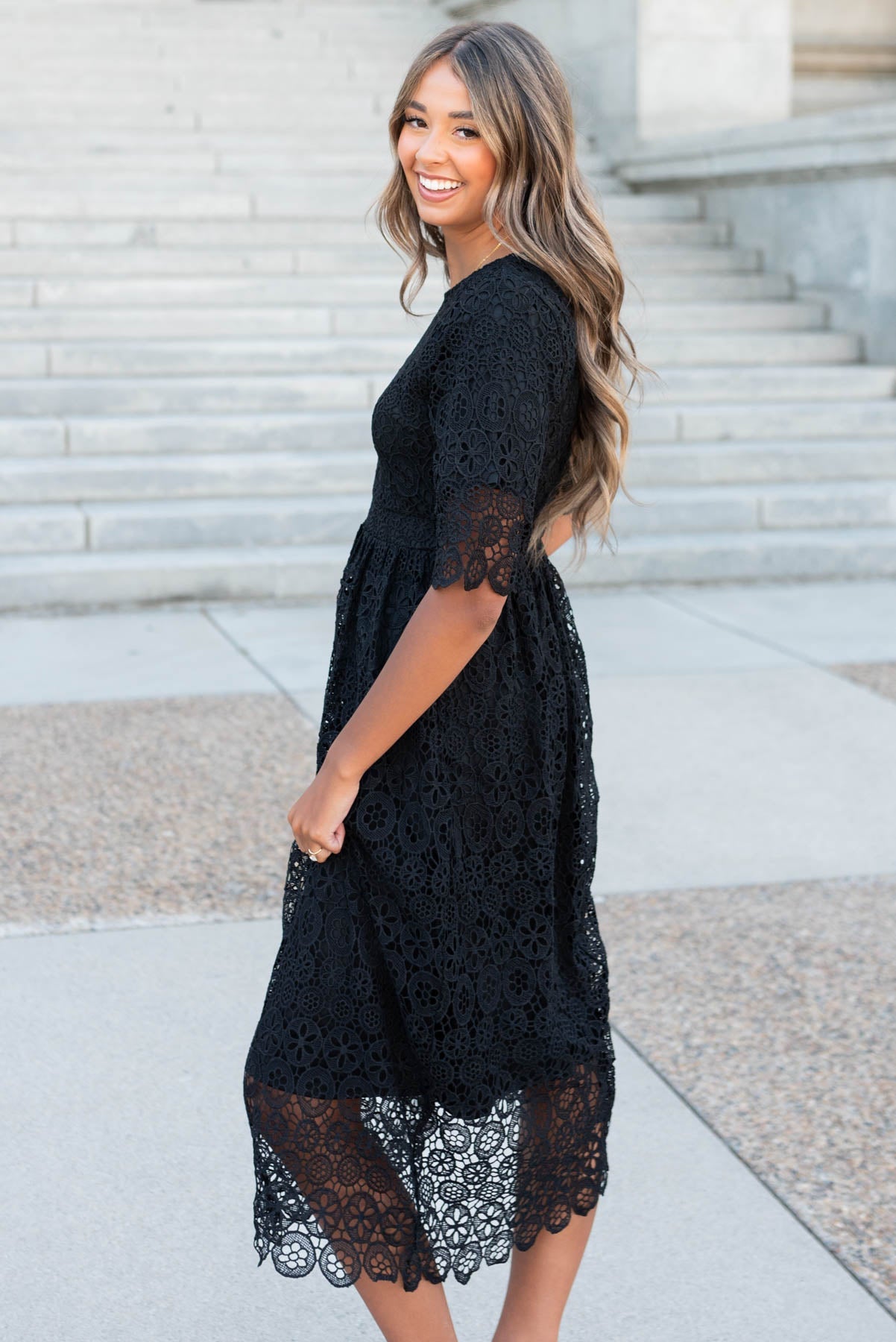 Amber Black Lace Dress