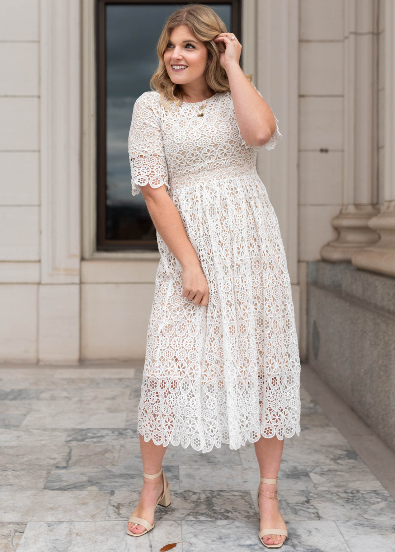 Amber Ivory Lace Dress
