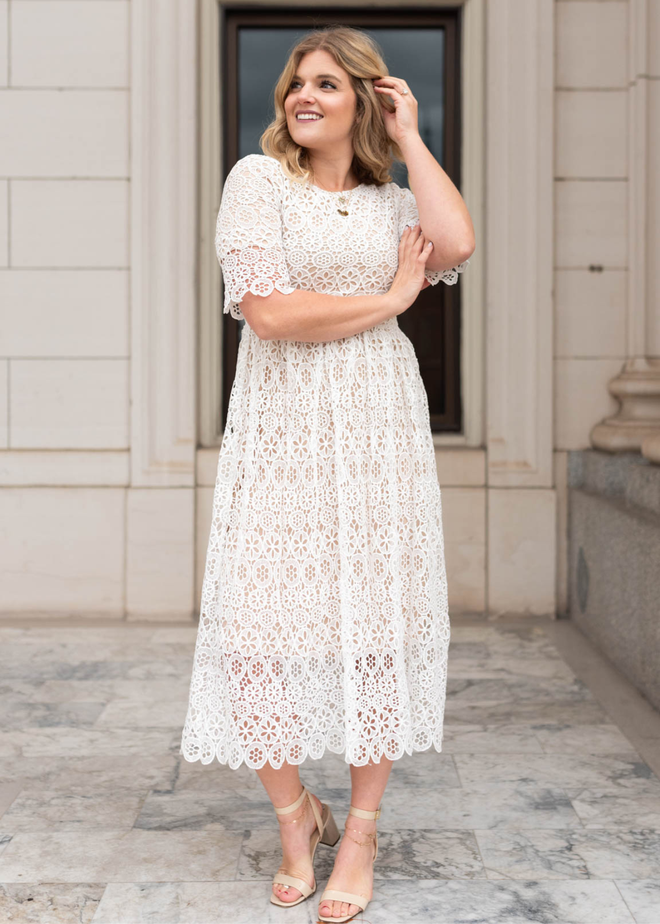 Amber Ivory Lace Dress