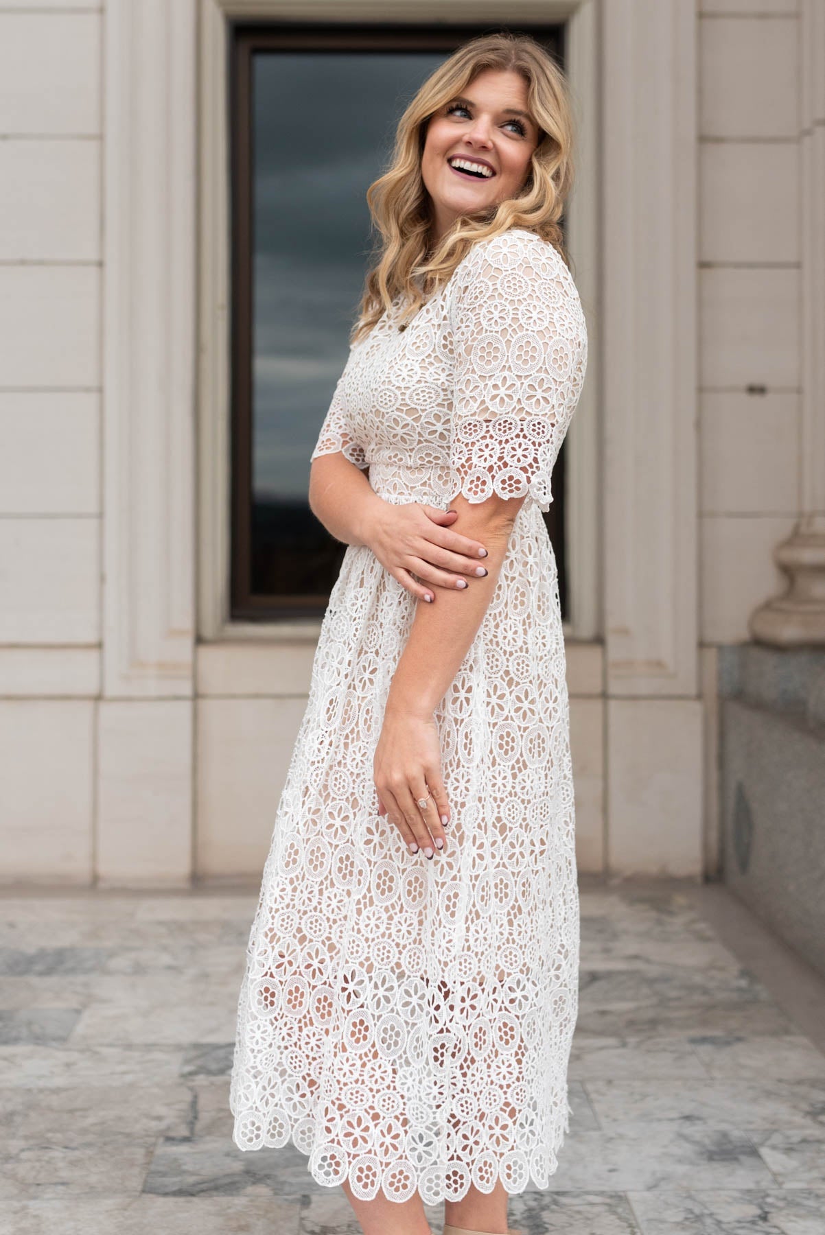 Amber Ivory Lace Dress