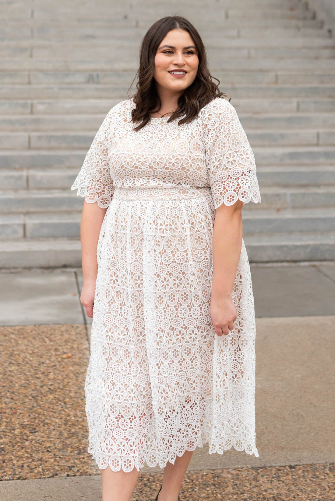 Amber Ivory Lace Dress
