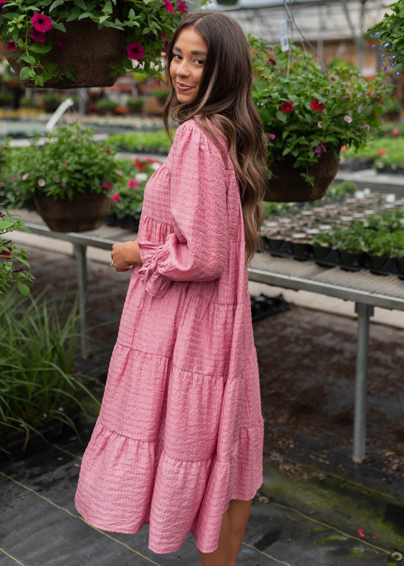 Amelia Pink Long Sleeve Dress