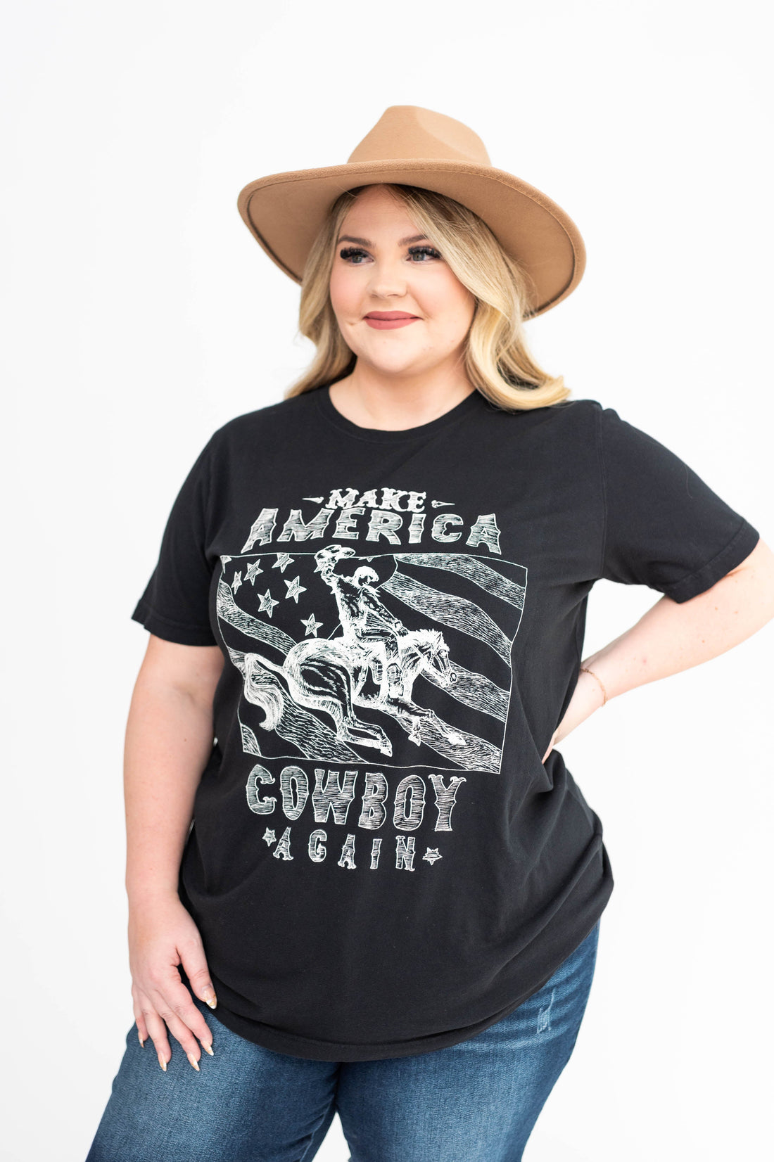 American Cowboy Black Tee