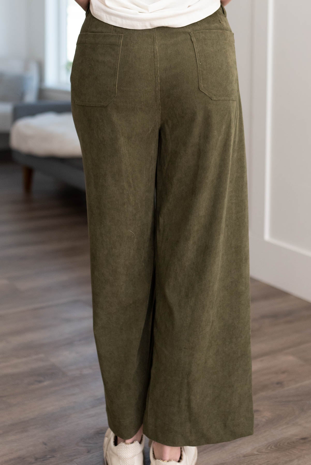 Amia Olive Corduroy Pants