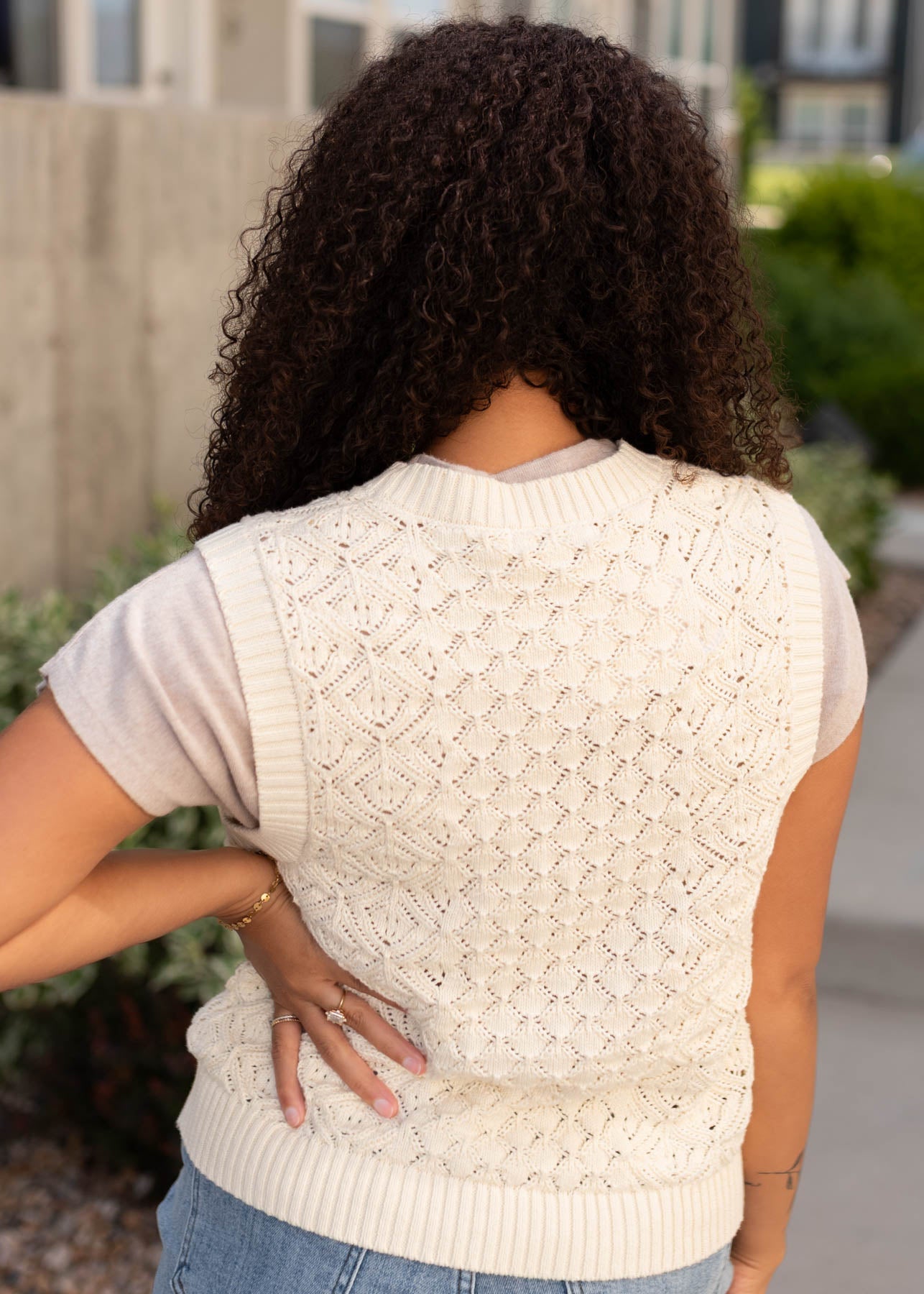 Amiah Cream Knit Sweater Vest