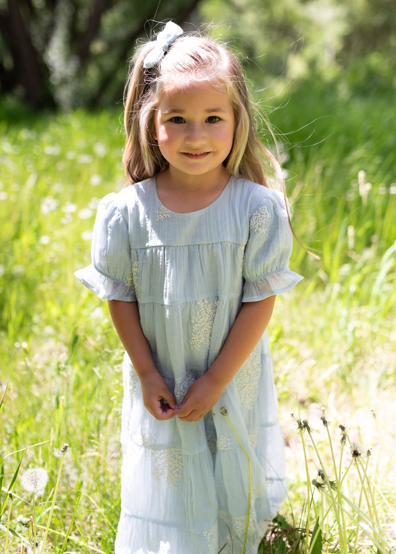 Amiri Soft Blue Little Girl Dress