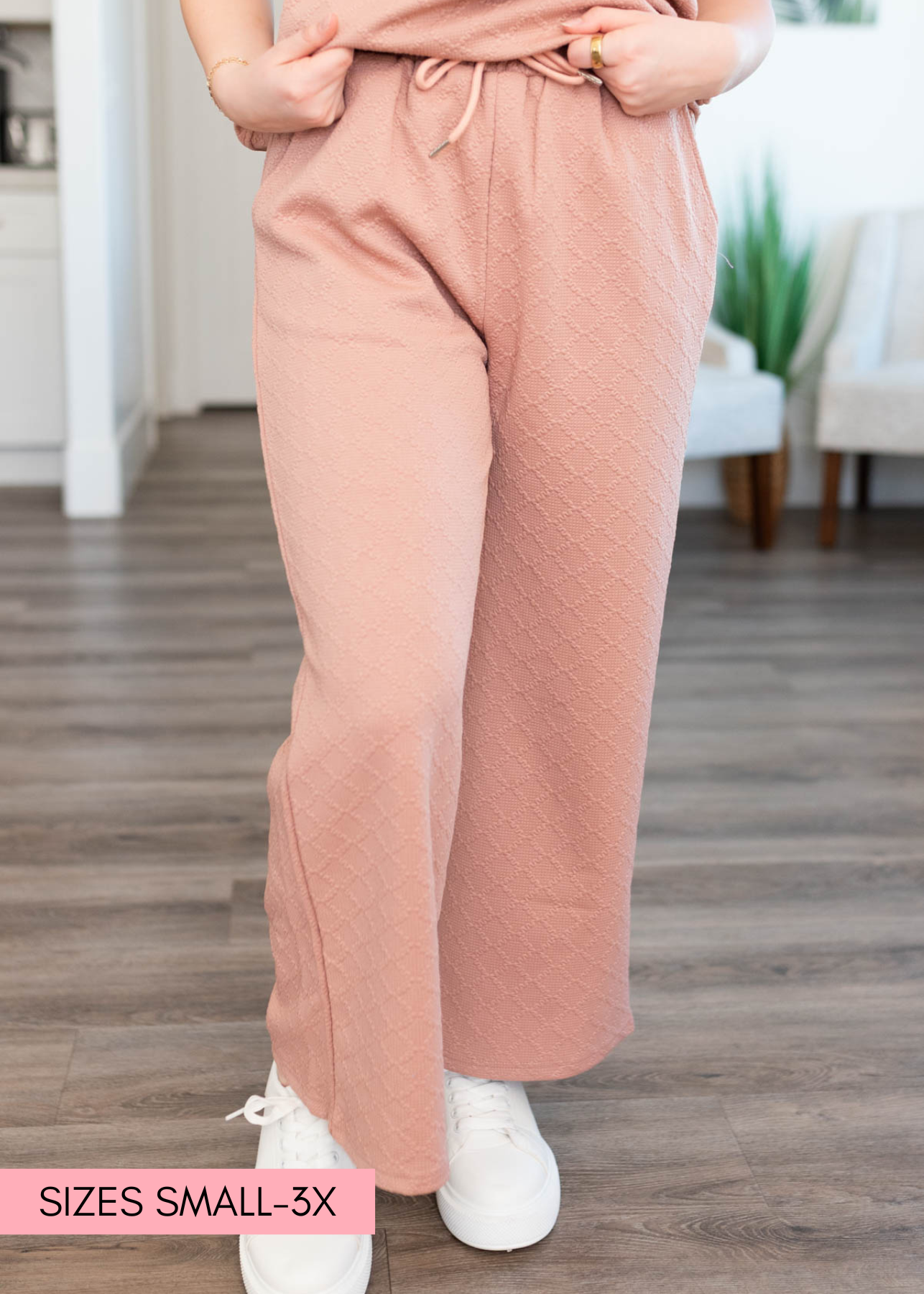 Amy Dusty Pink Textured Pants