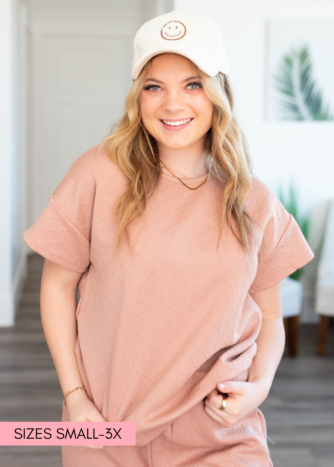 Amy Dusty Pink Textured Top