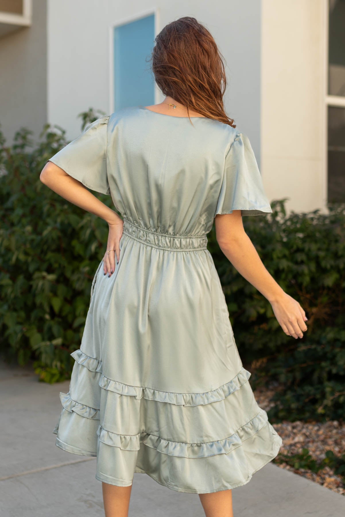 Anahi Dusty Jade Dress
