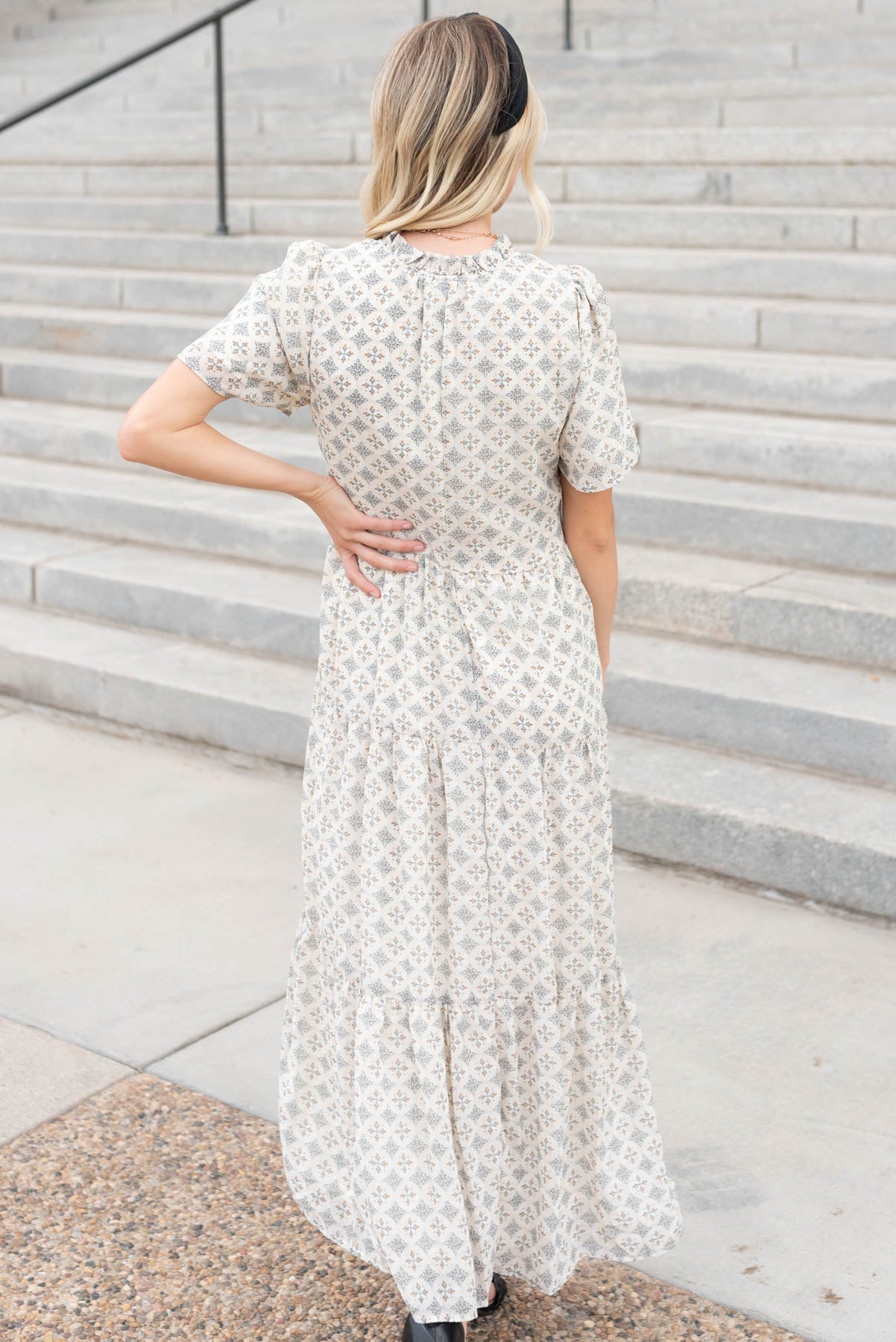Andee Cream Pattern Dress