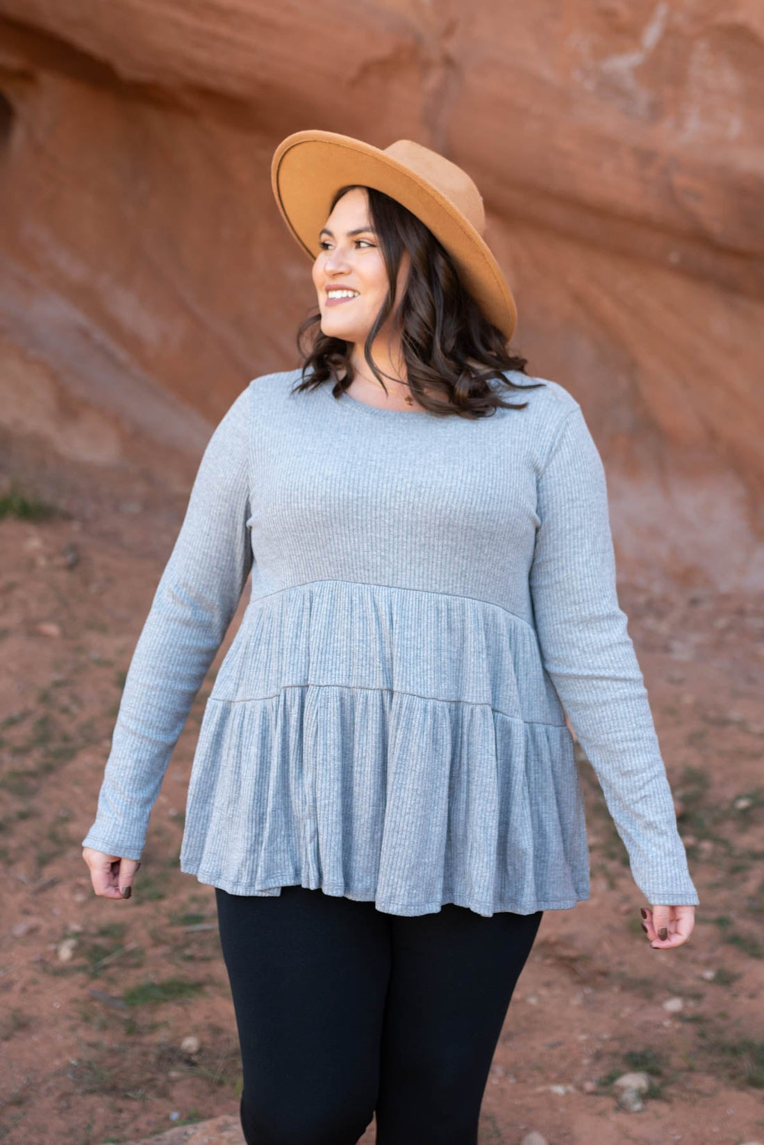 Angela Heather Grey Top