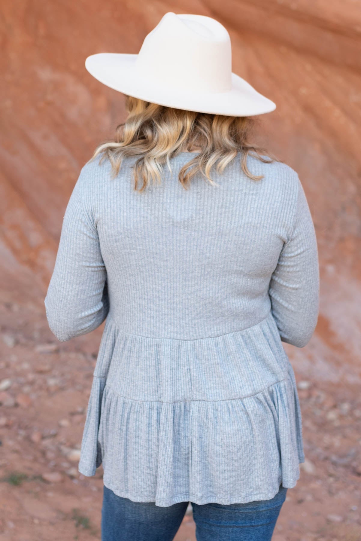 Angela Heather Grey Top
