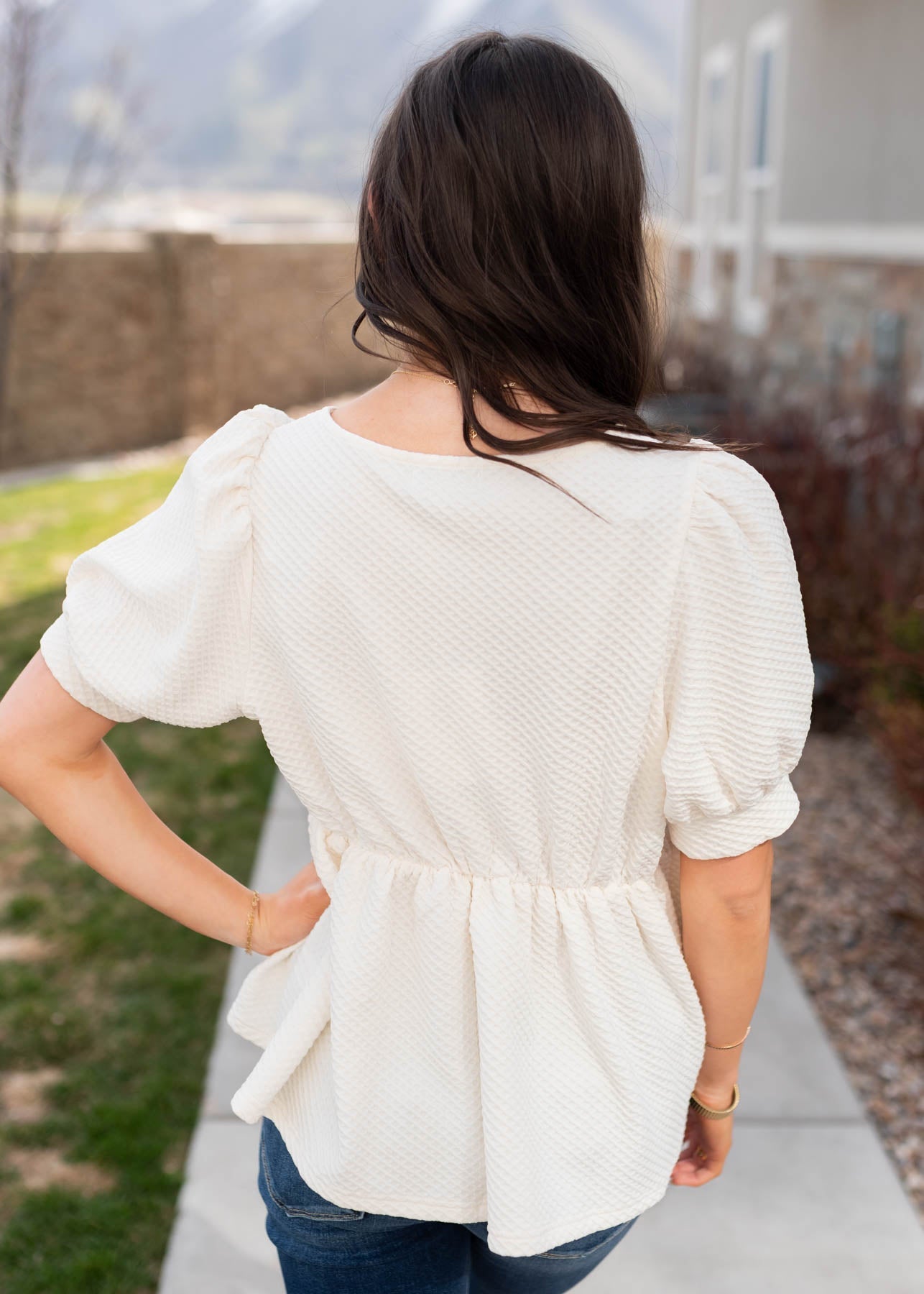 Angelina Cream Ruffle Top
