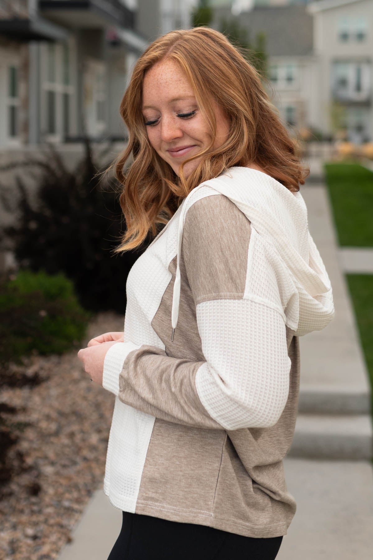 Angelynn Cream Textured Hoodie