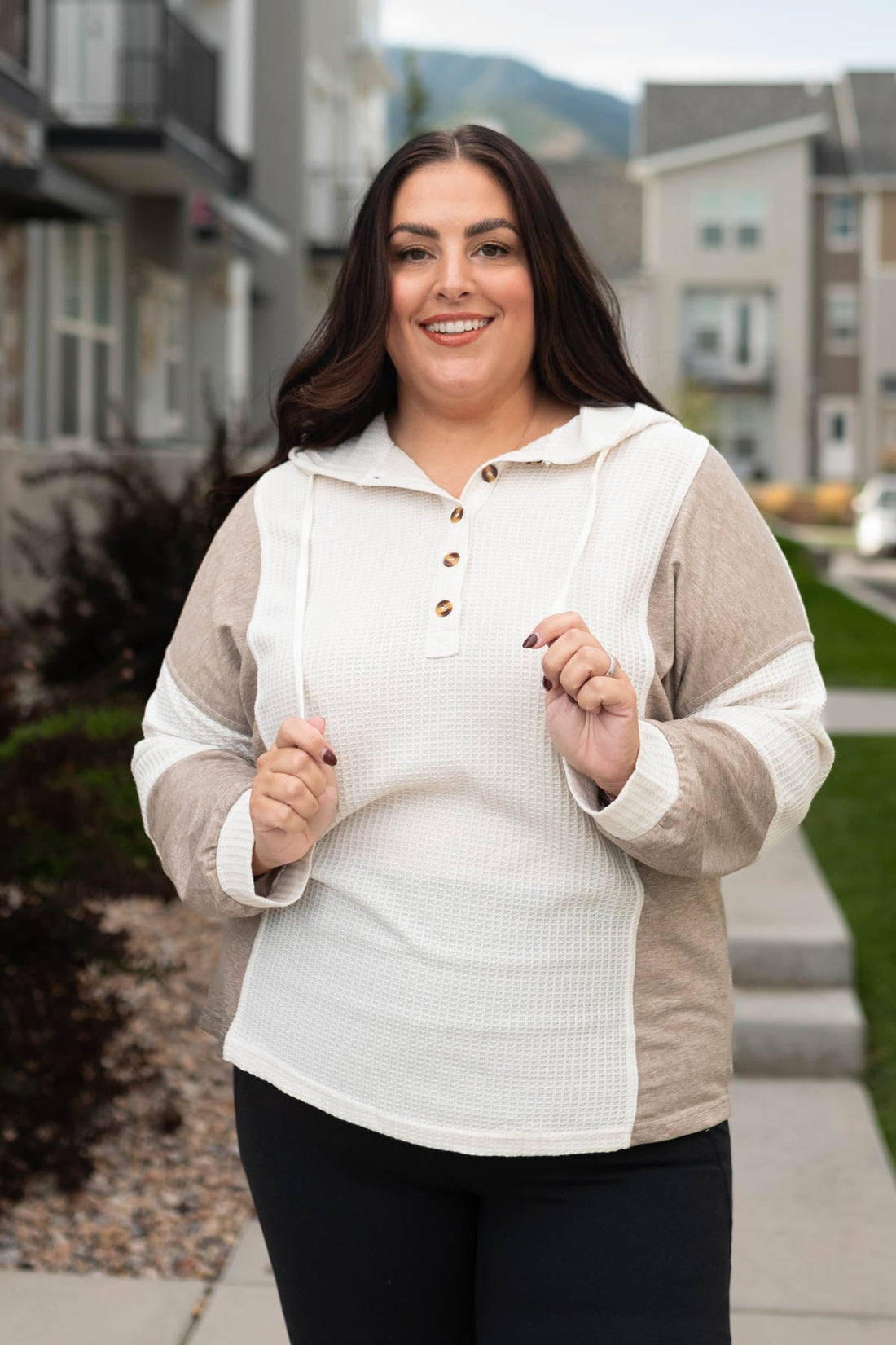 Angelynn Cream Textured Hoodie