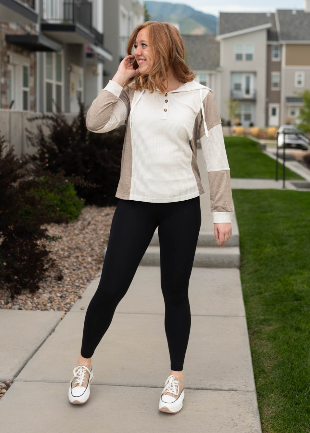 Angelynn Cream Textured Hoodie