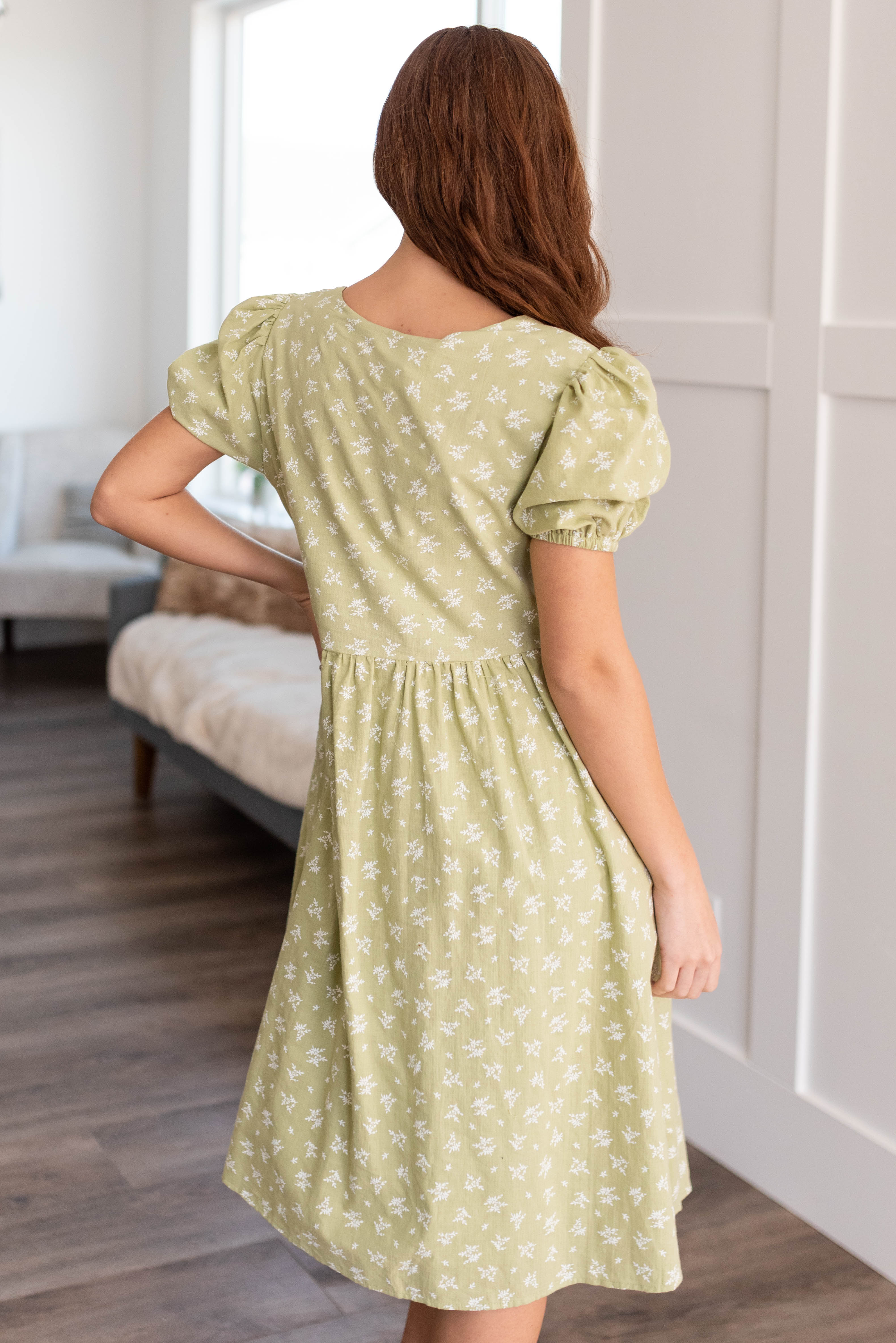 Anika Sage Button Down Dress