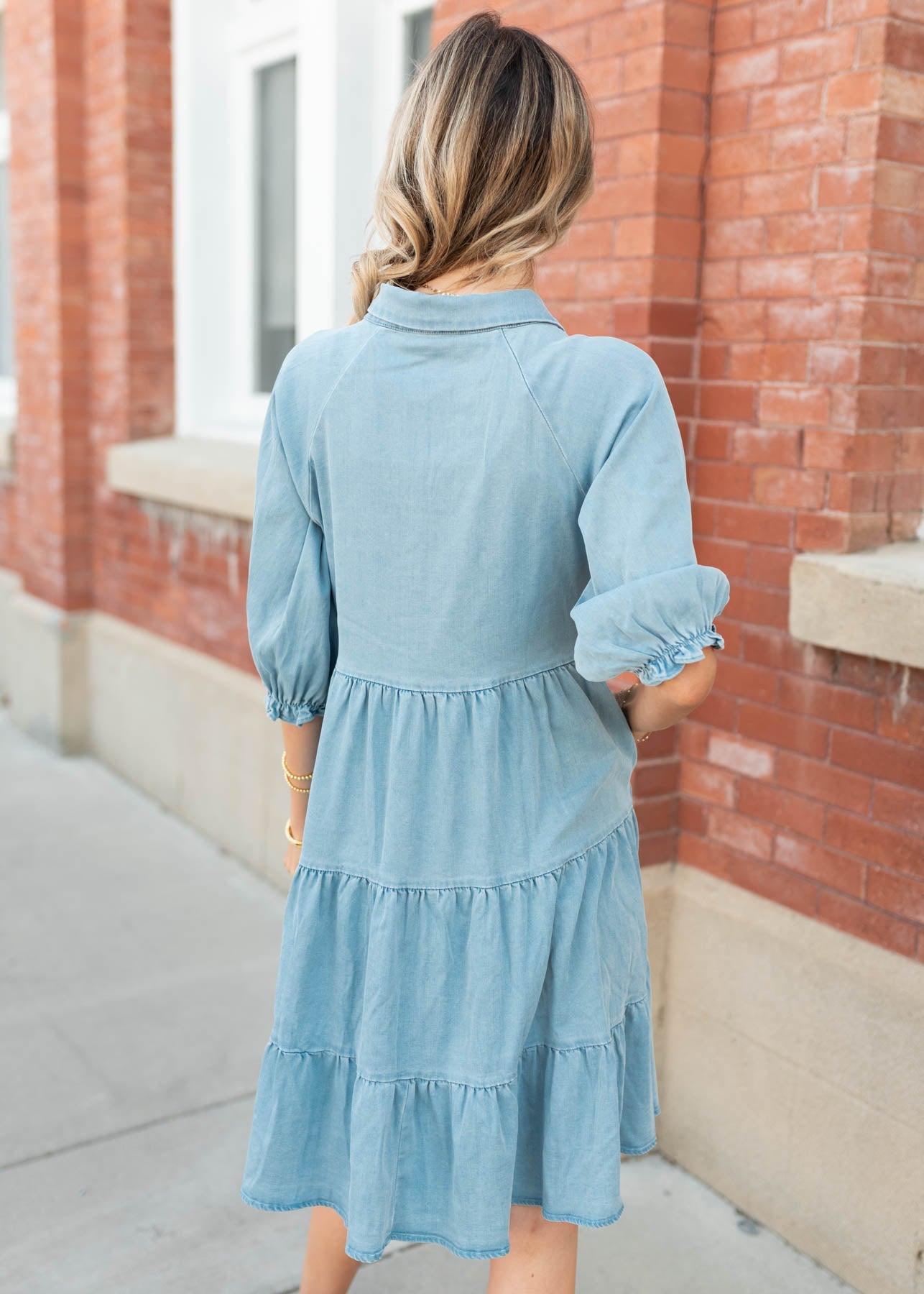 Anna Chambray Tiered Dress