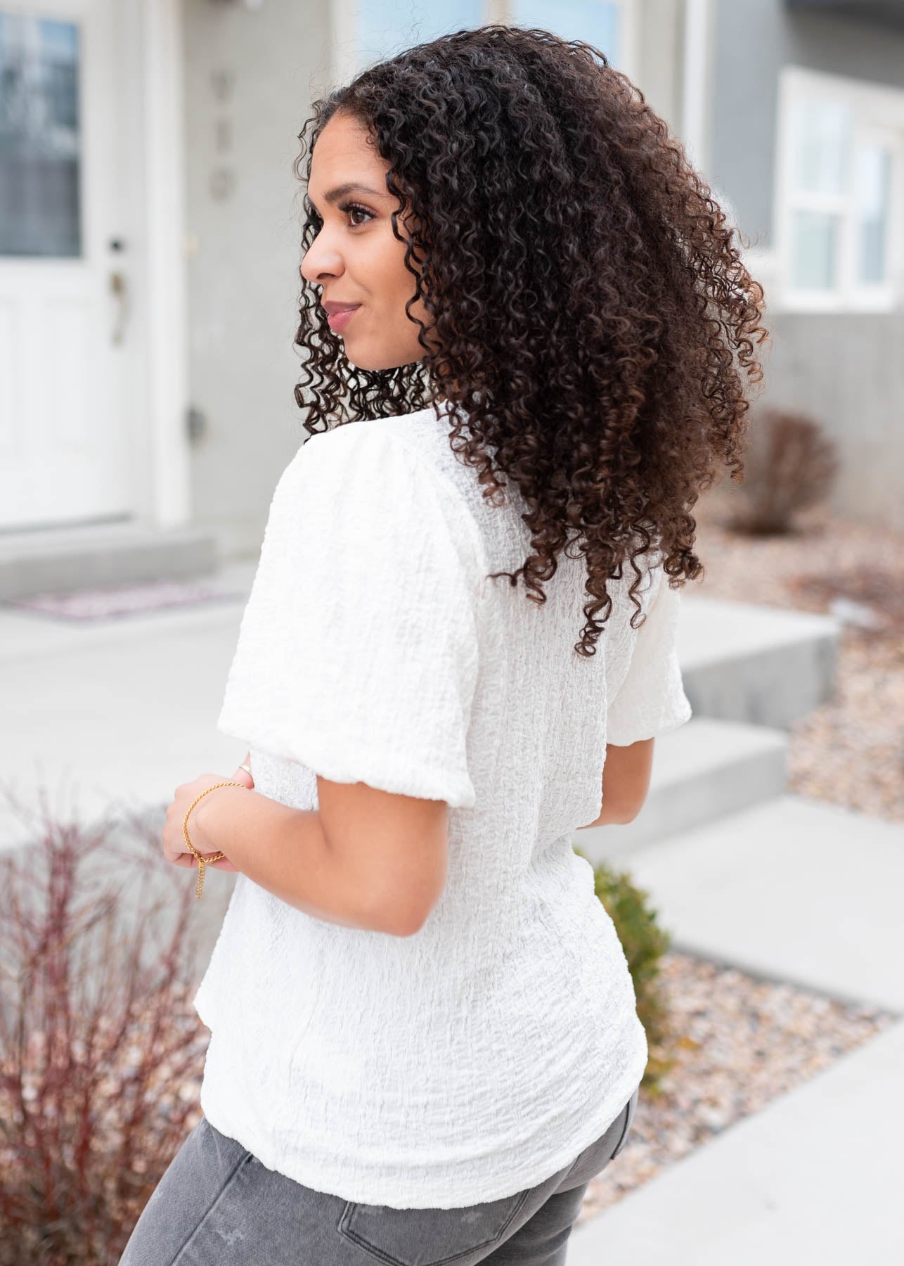 Annalie Ivory Textured Top
