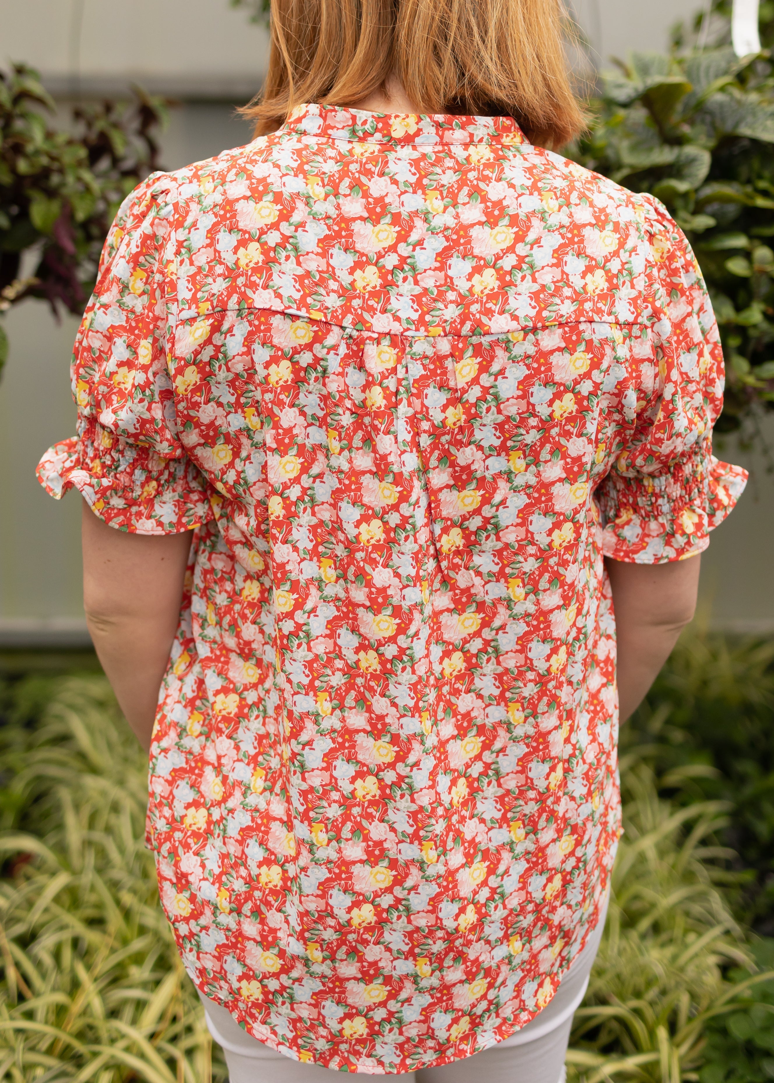 Annika Red Floral Top