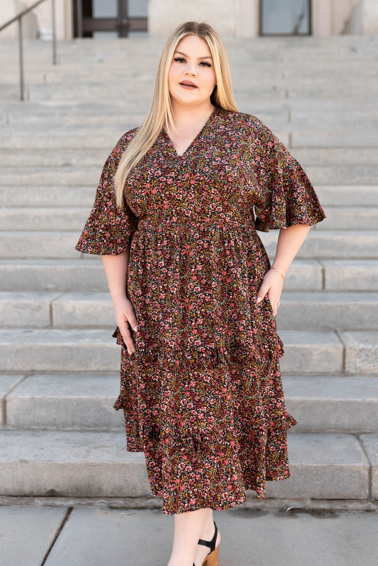 Ansleigh Floral Tiered Ruffle Dress