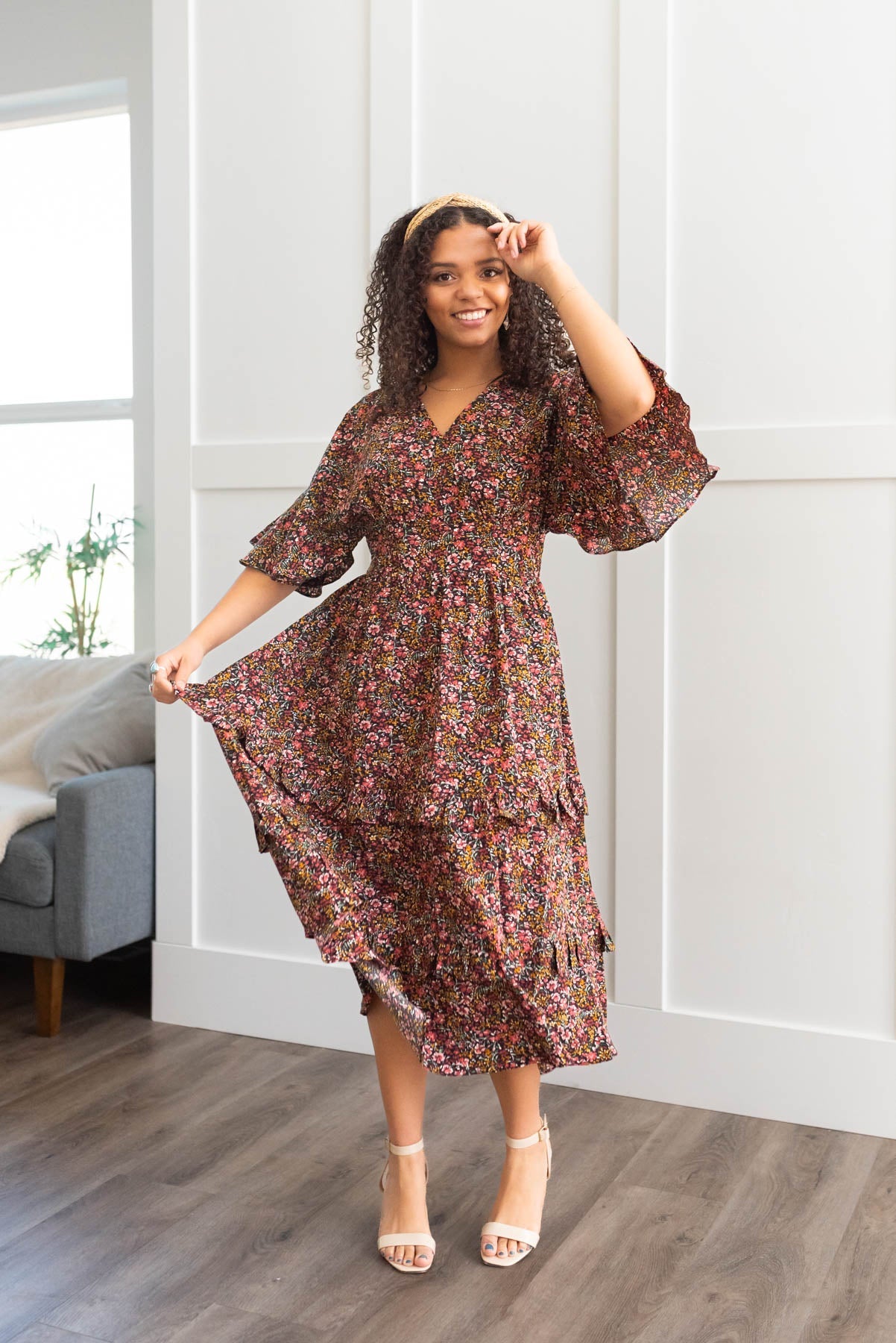 Ansleigh Floral Tiered Ruffle Dress
