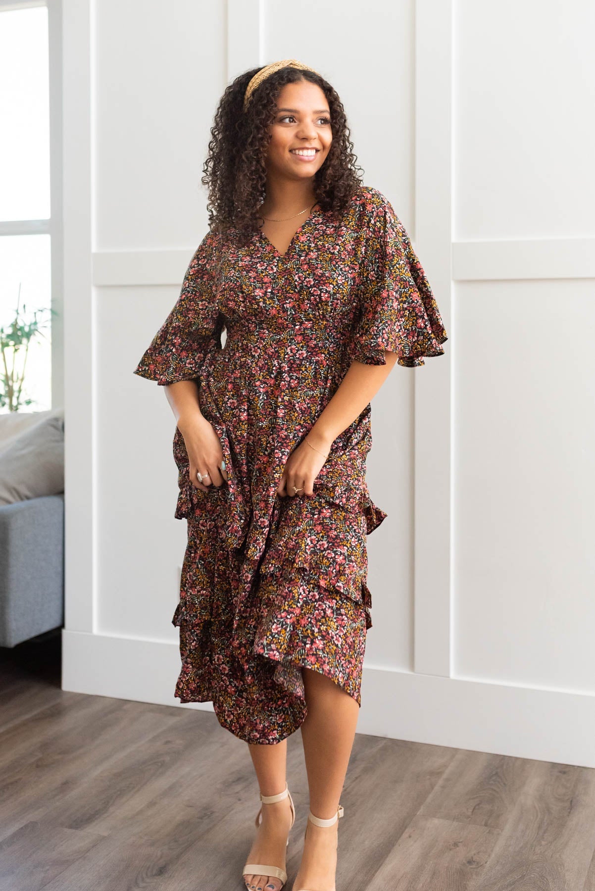 Ansleigh Floral Tiered Ruffle Dress
