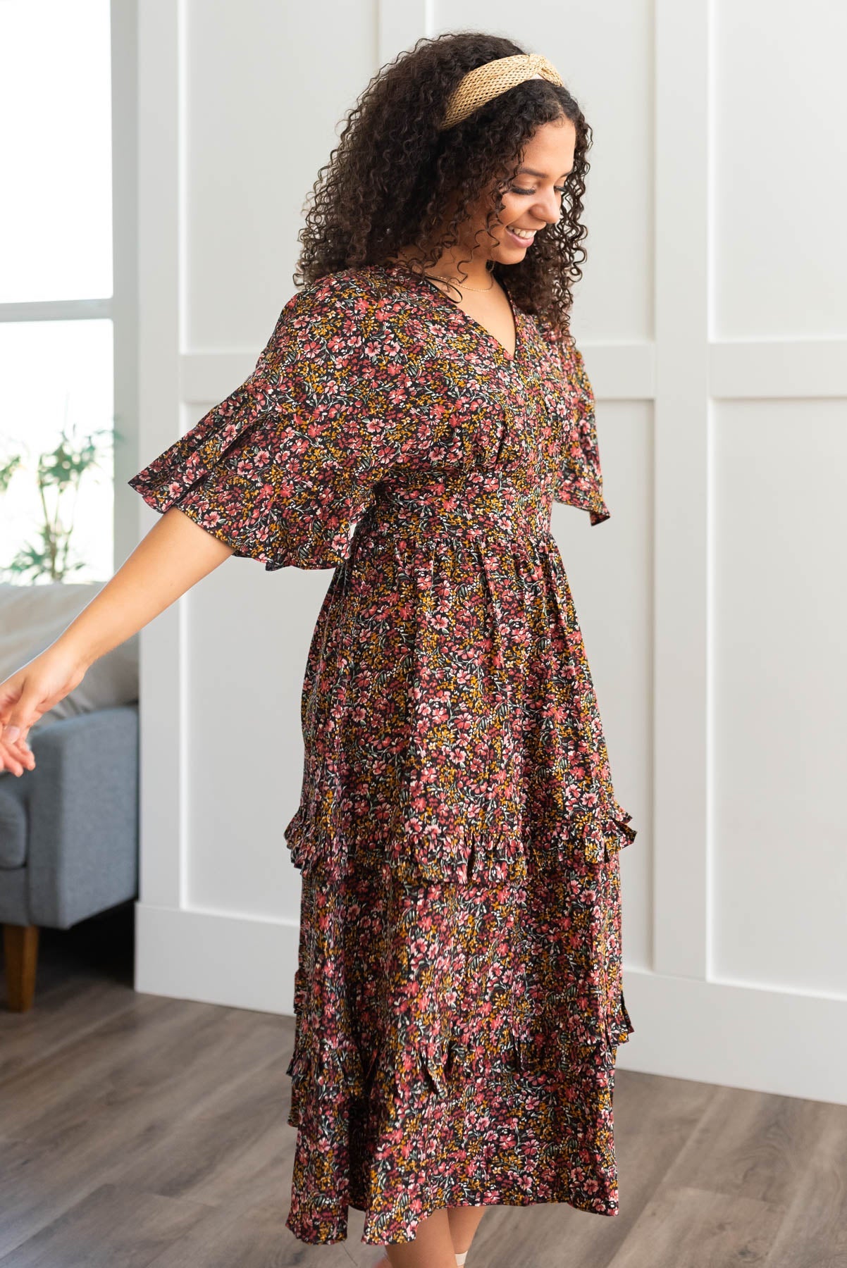 Ansleigh Floral Tiered Ruffle Dress