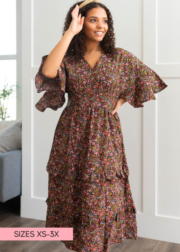 Ansleigh Floral Tiered Ruffle Dress