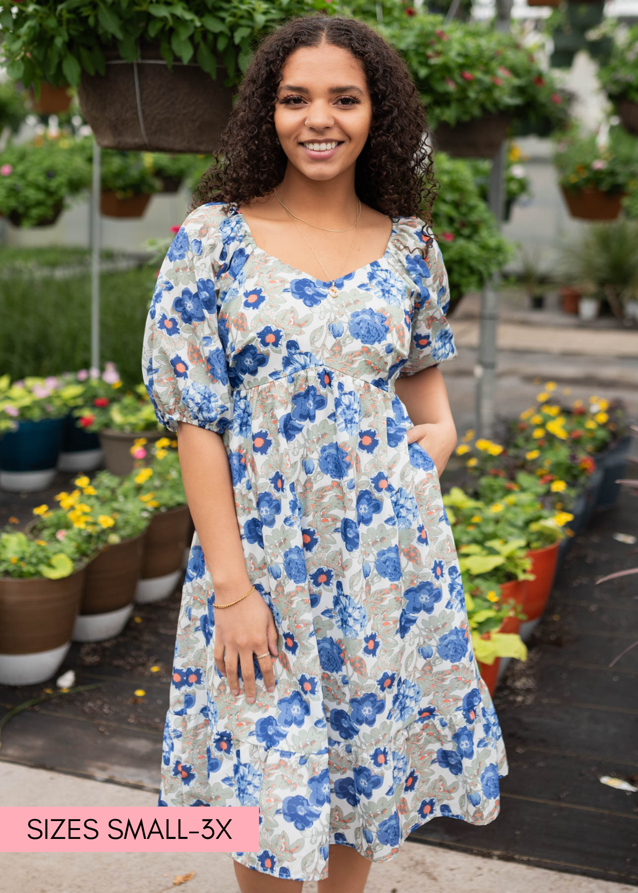 Ansley Blue Floral Dress