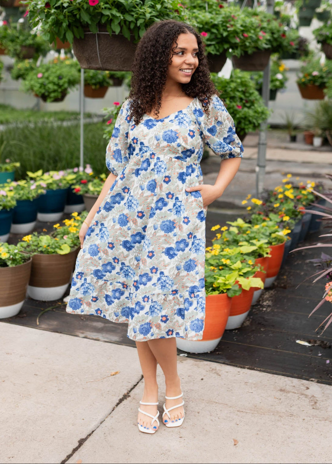 Ansley Blue Floral Dress