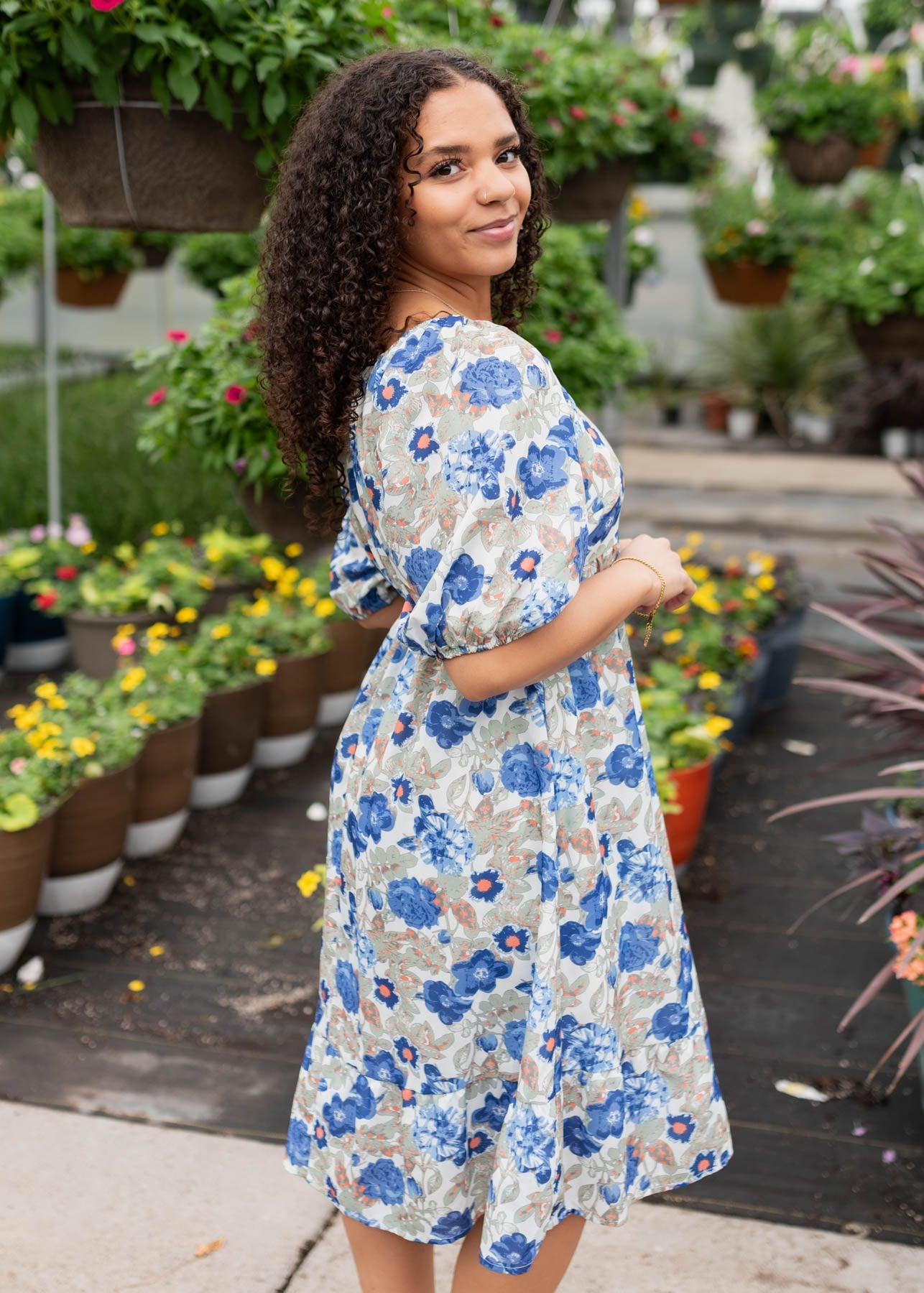Ansley Blue Floral Dress