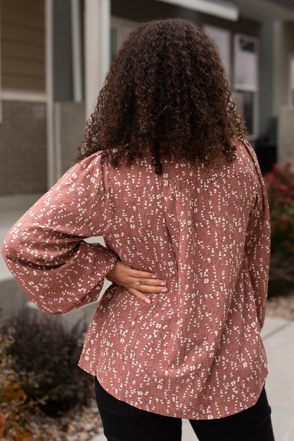 Apryl Marsala Floral Blouse