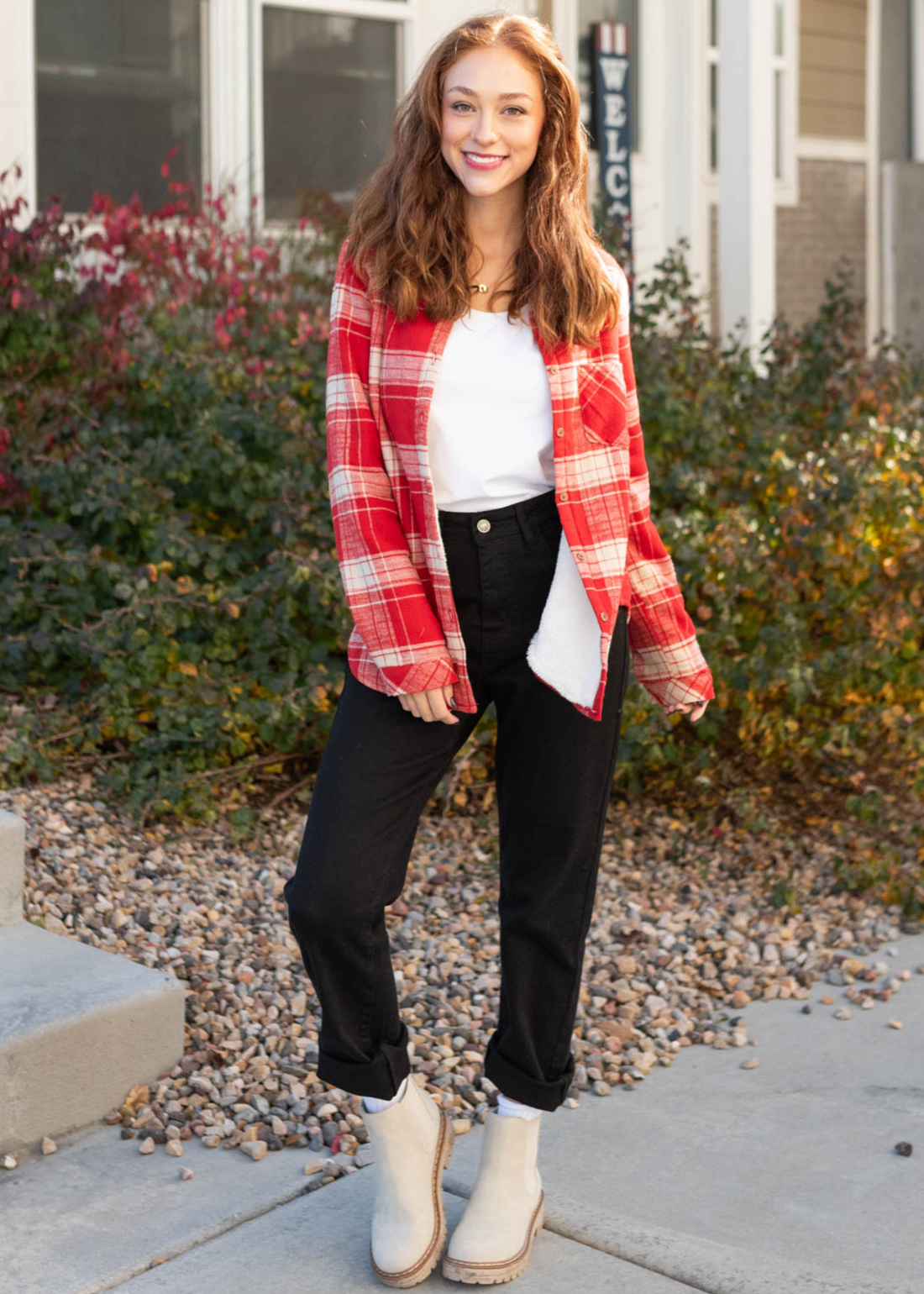 Aralynn Red Plaid Top