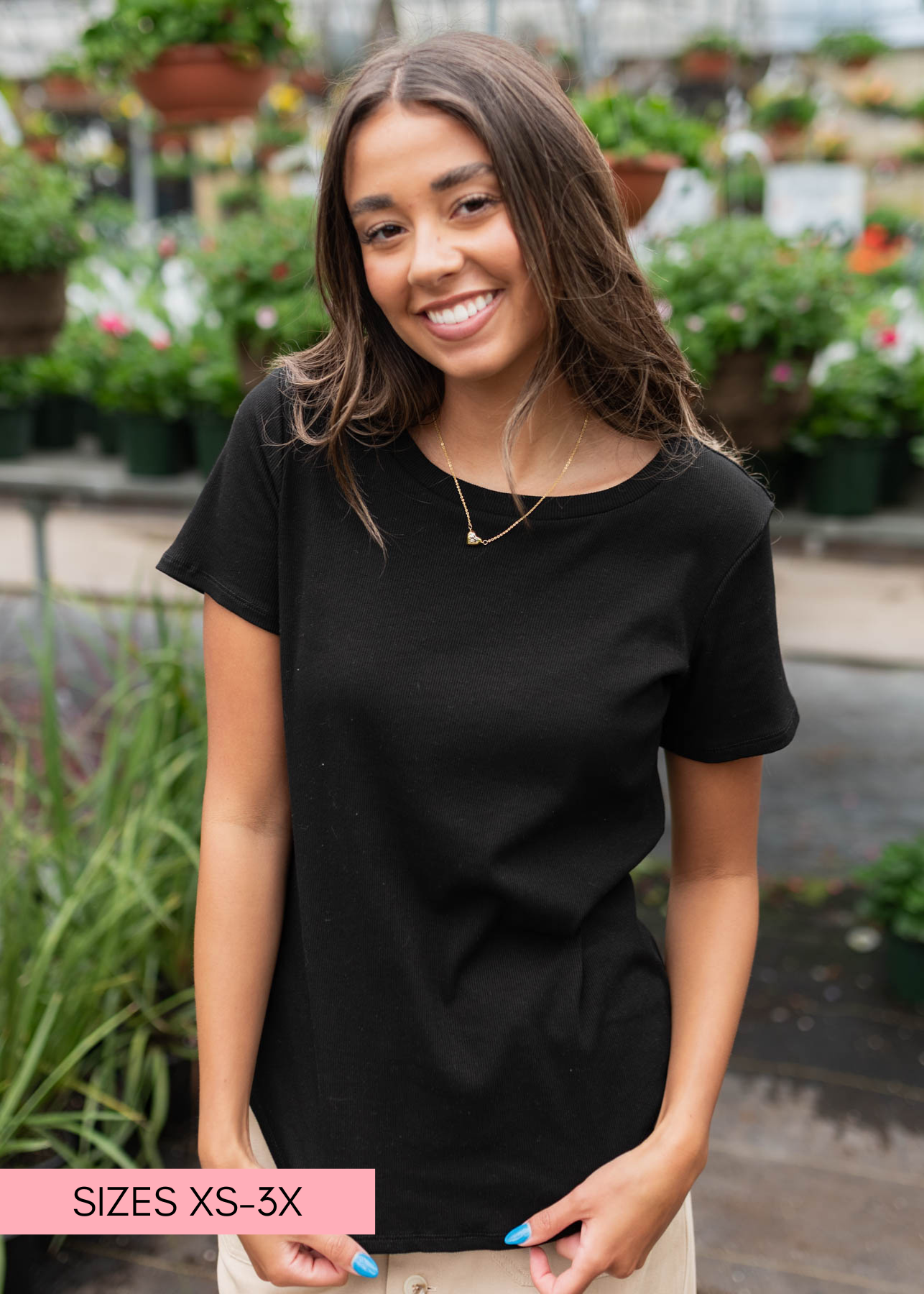 Ari Black Ribbed Top