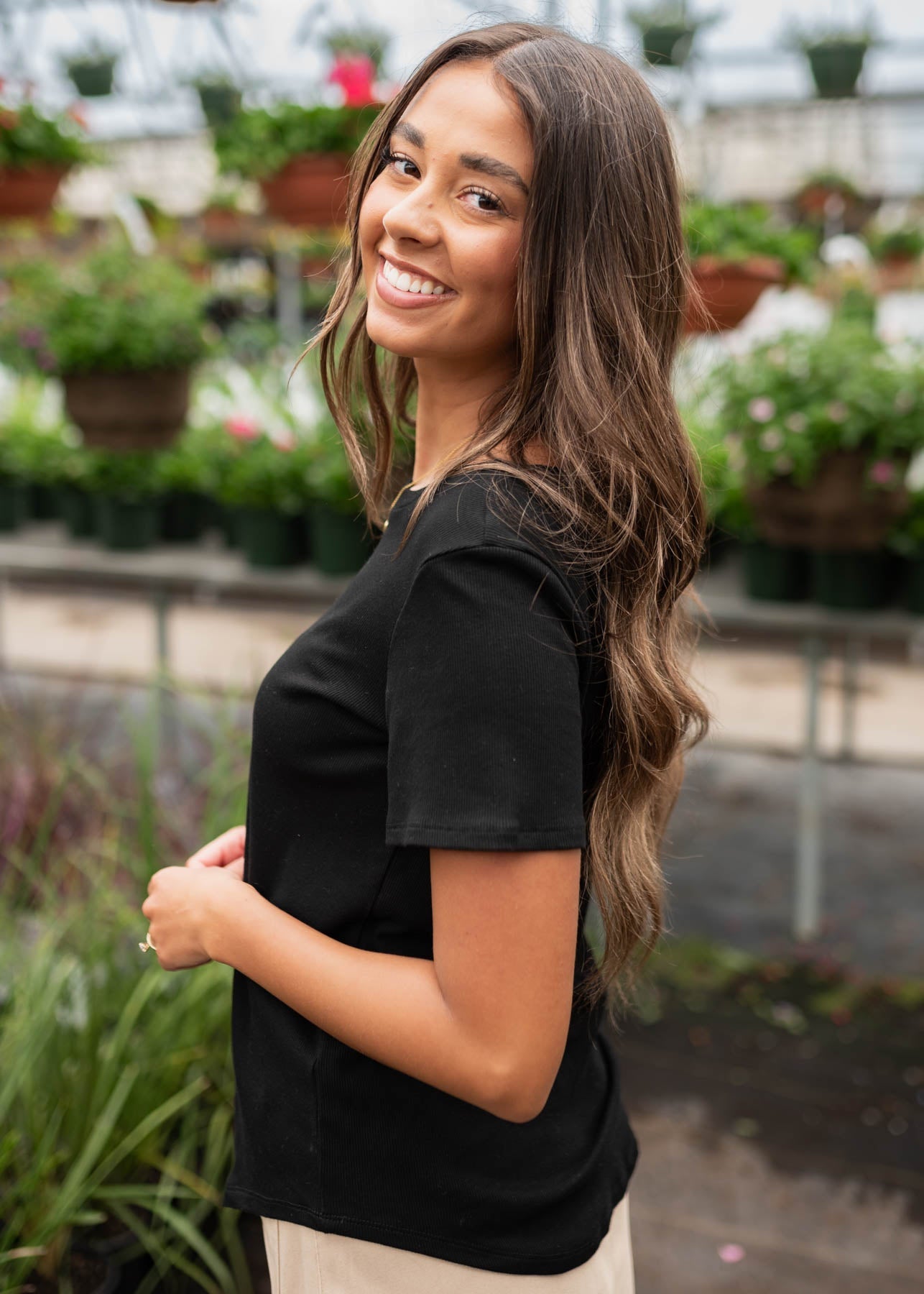 Ari Black Ribbed Top