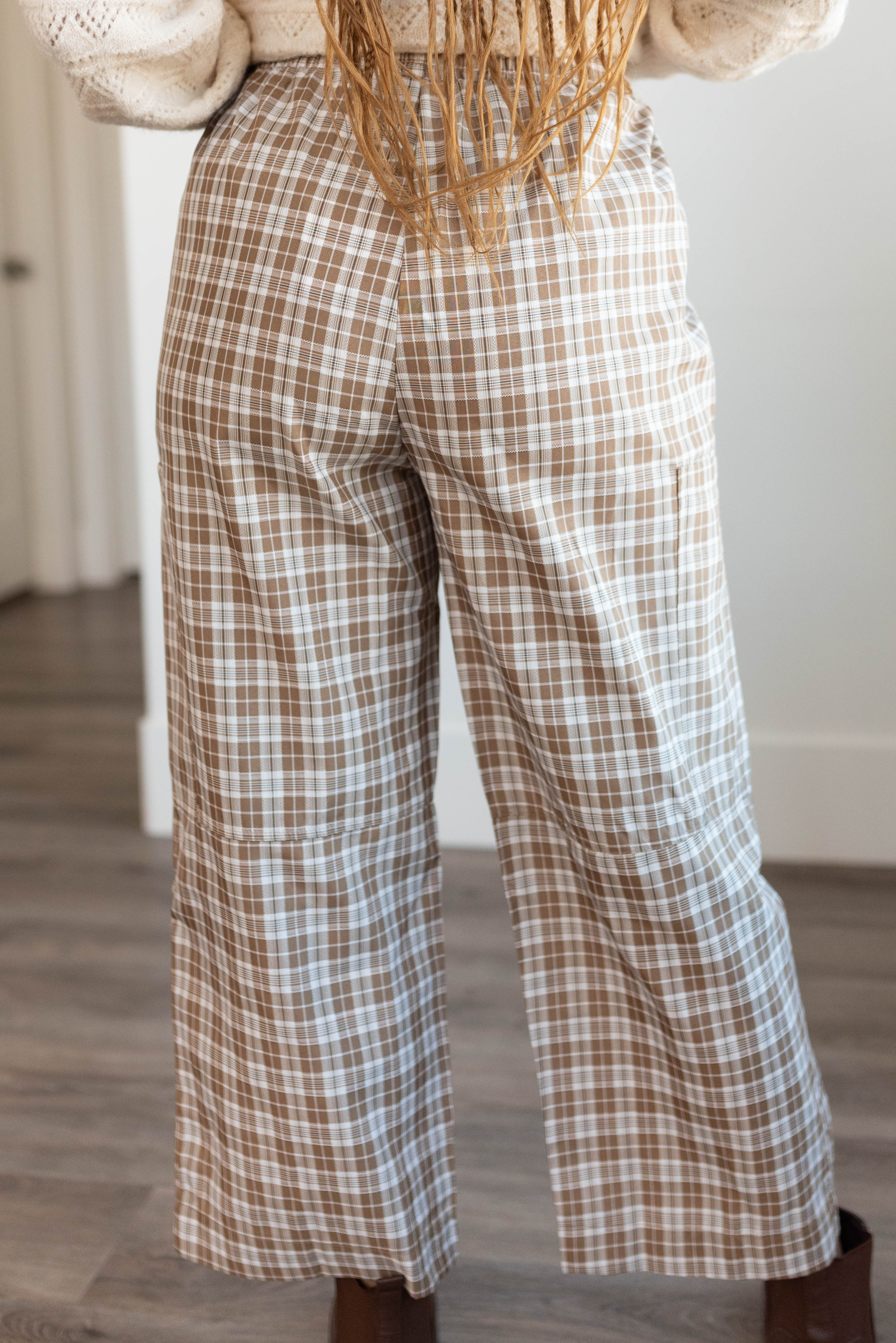Ariana Coffee Plaid Pants