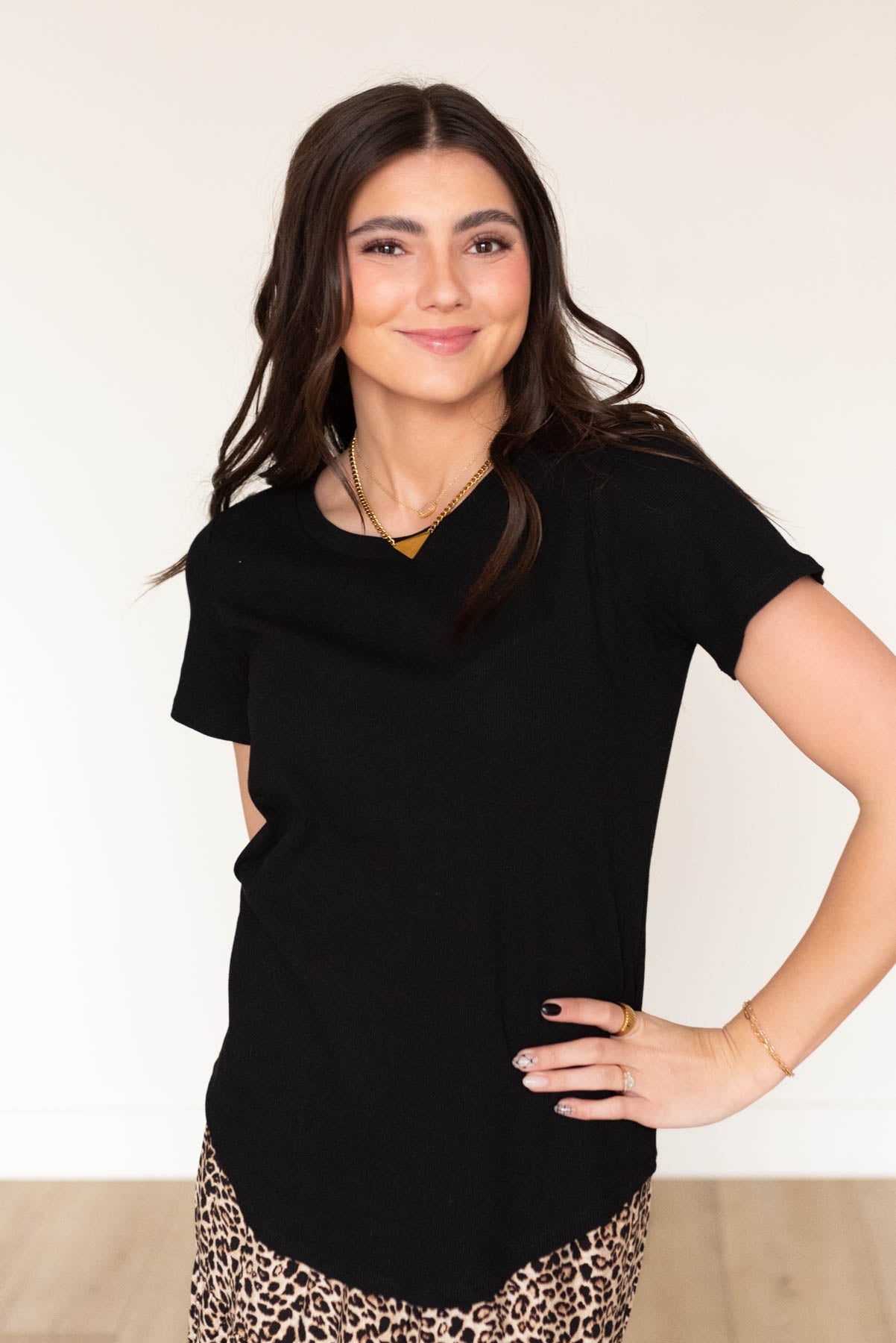 Ari Black Ribbed Top