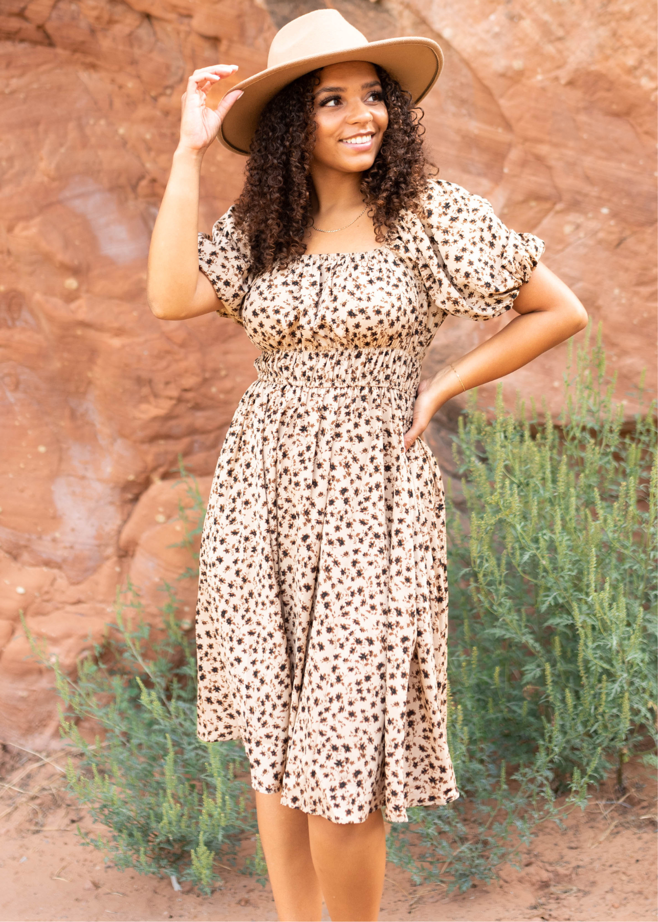 Arnette Brown Floral Dress