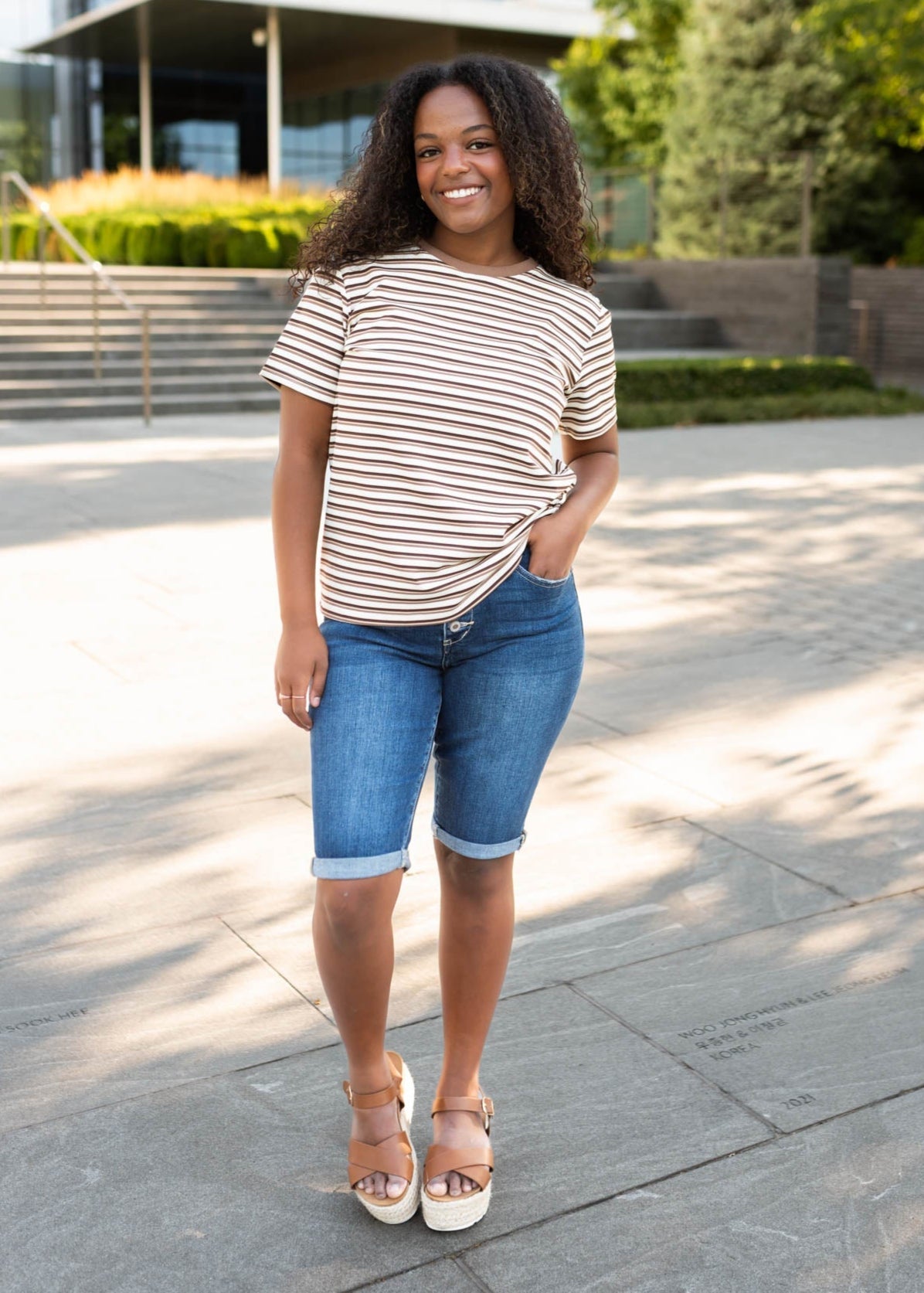 Aspen Brown Striped Top