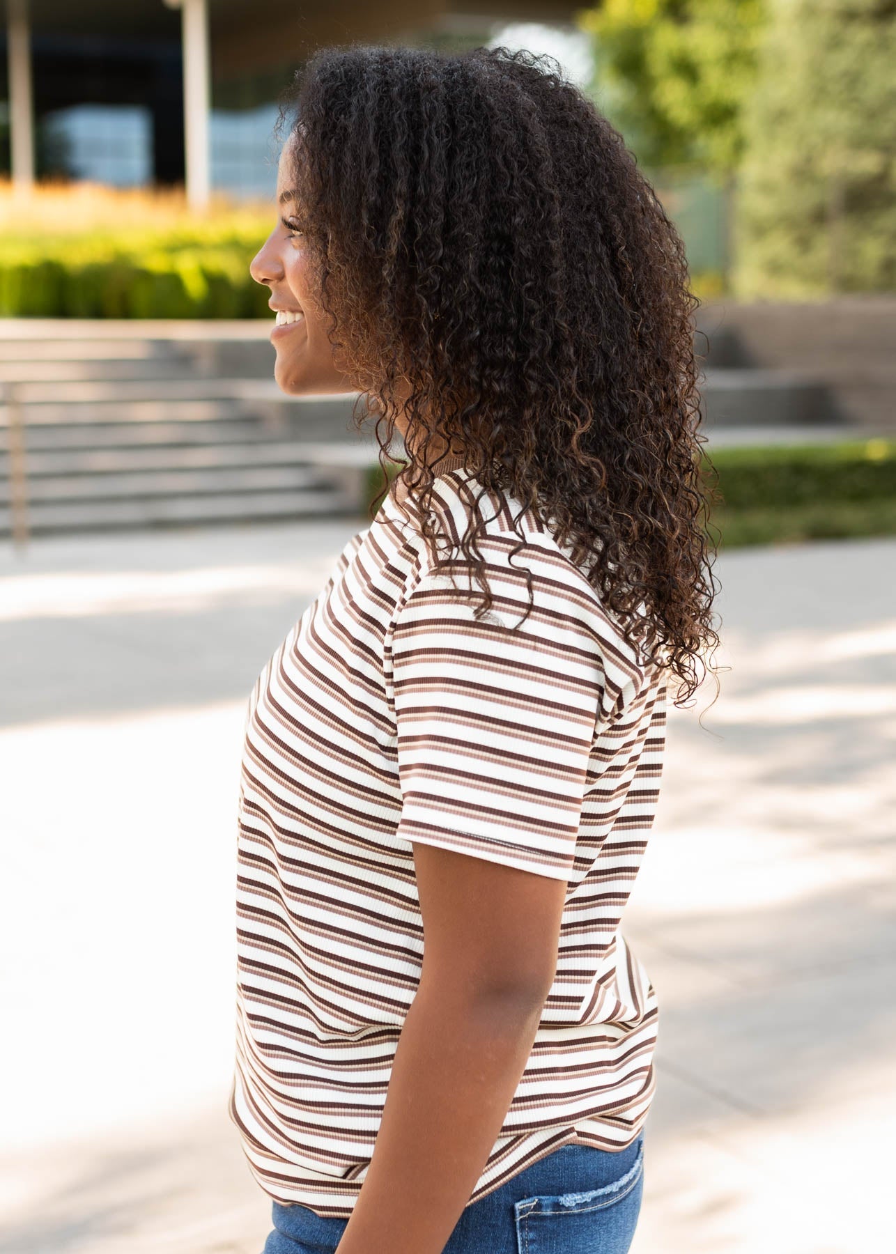 Aspen Brown Striped Top