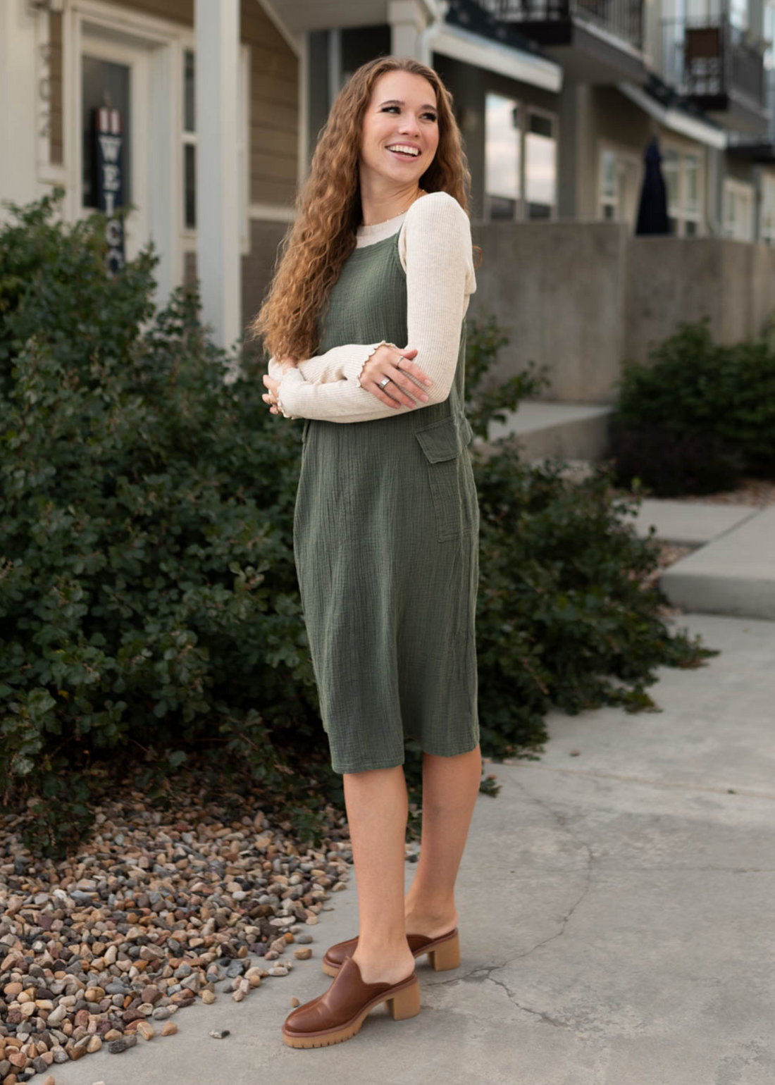 Atlas Dark Olive Dress