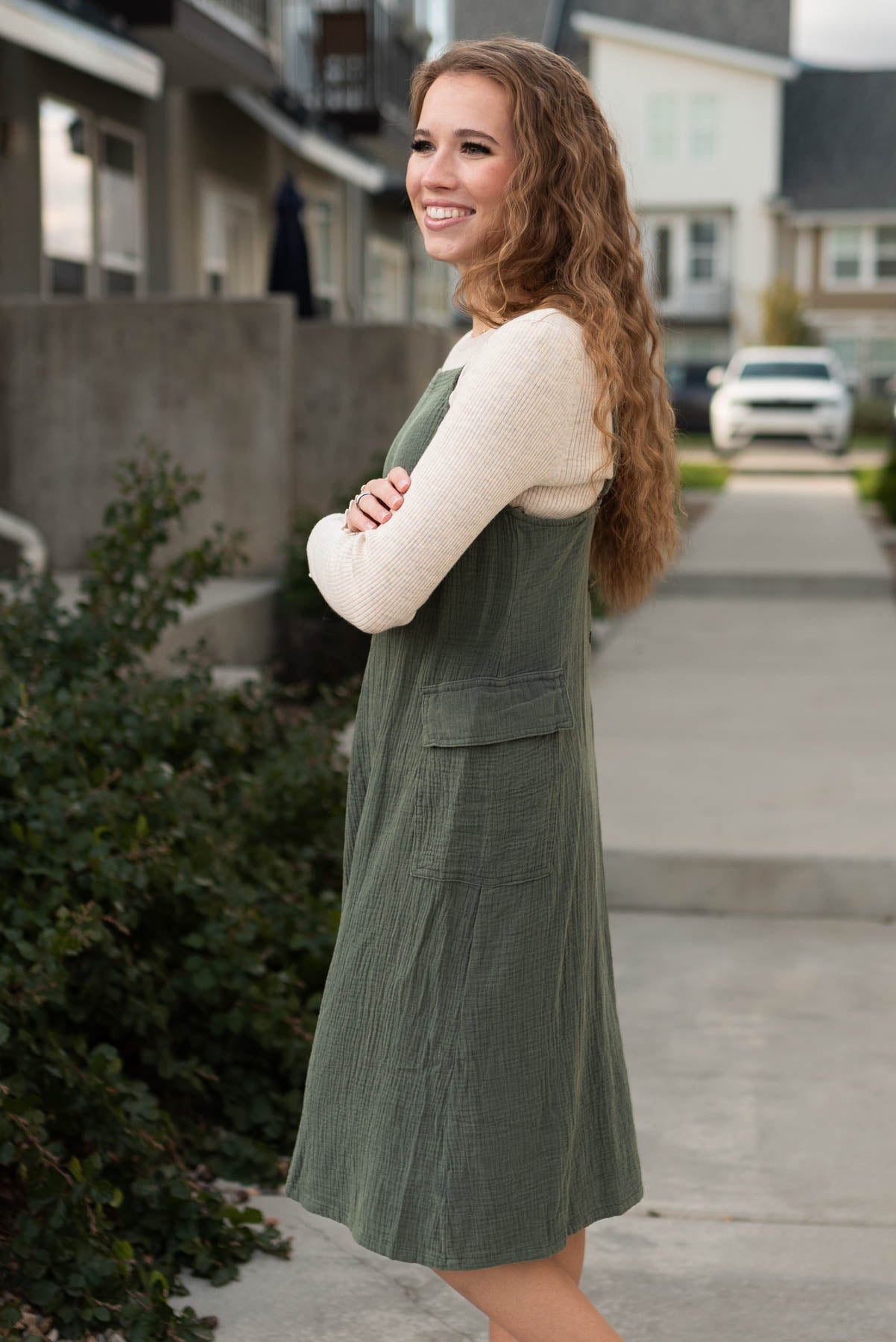 Atlas Dark Olive Dress