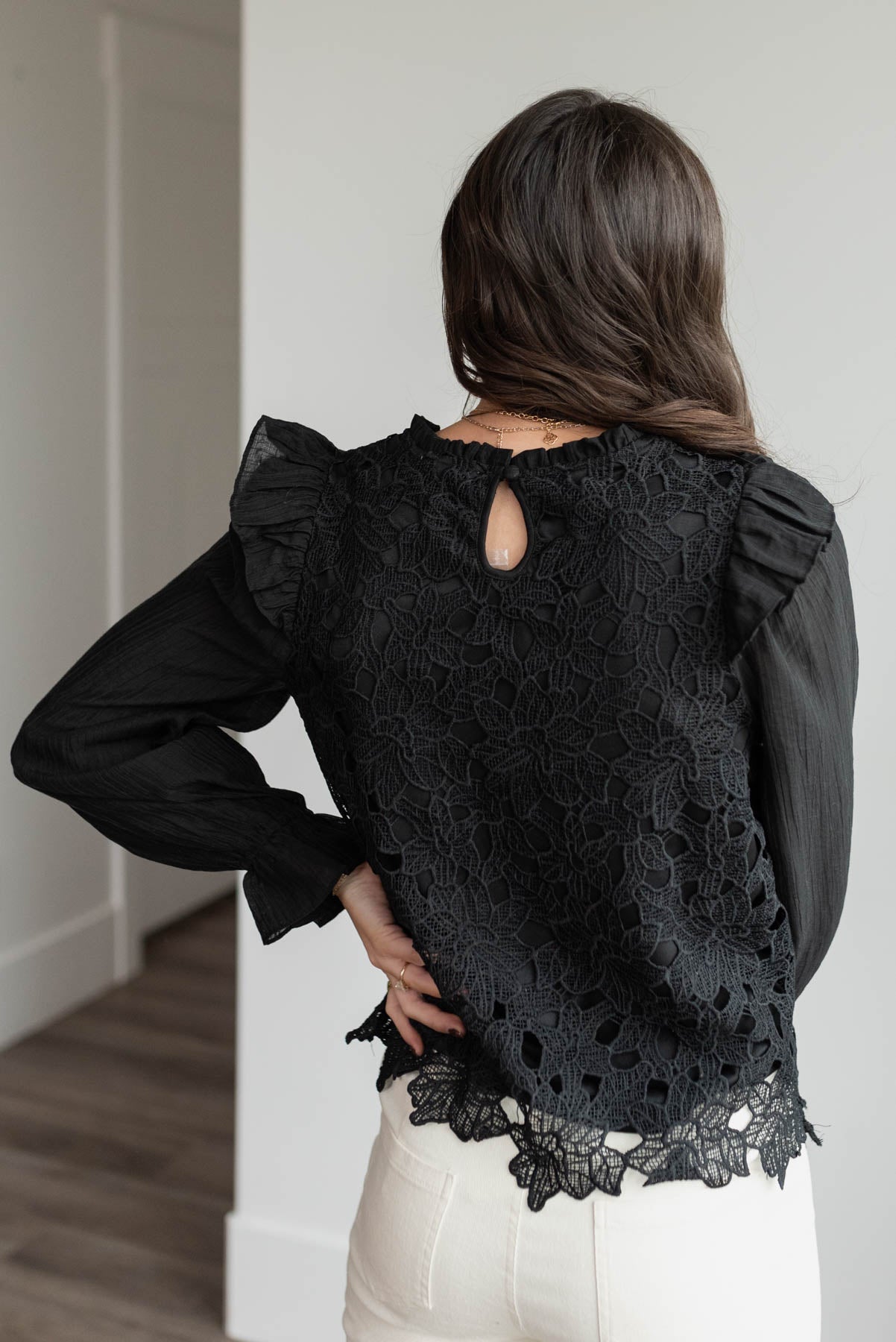 Aubrey Black Lace Top