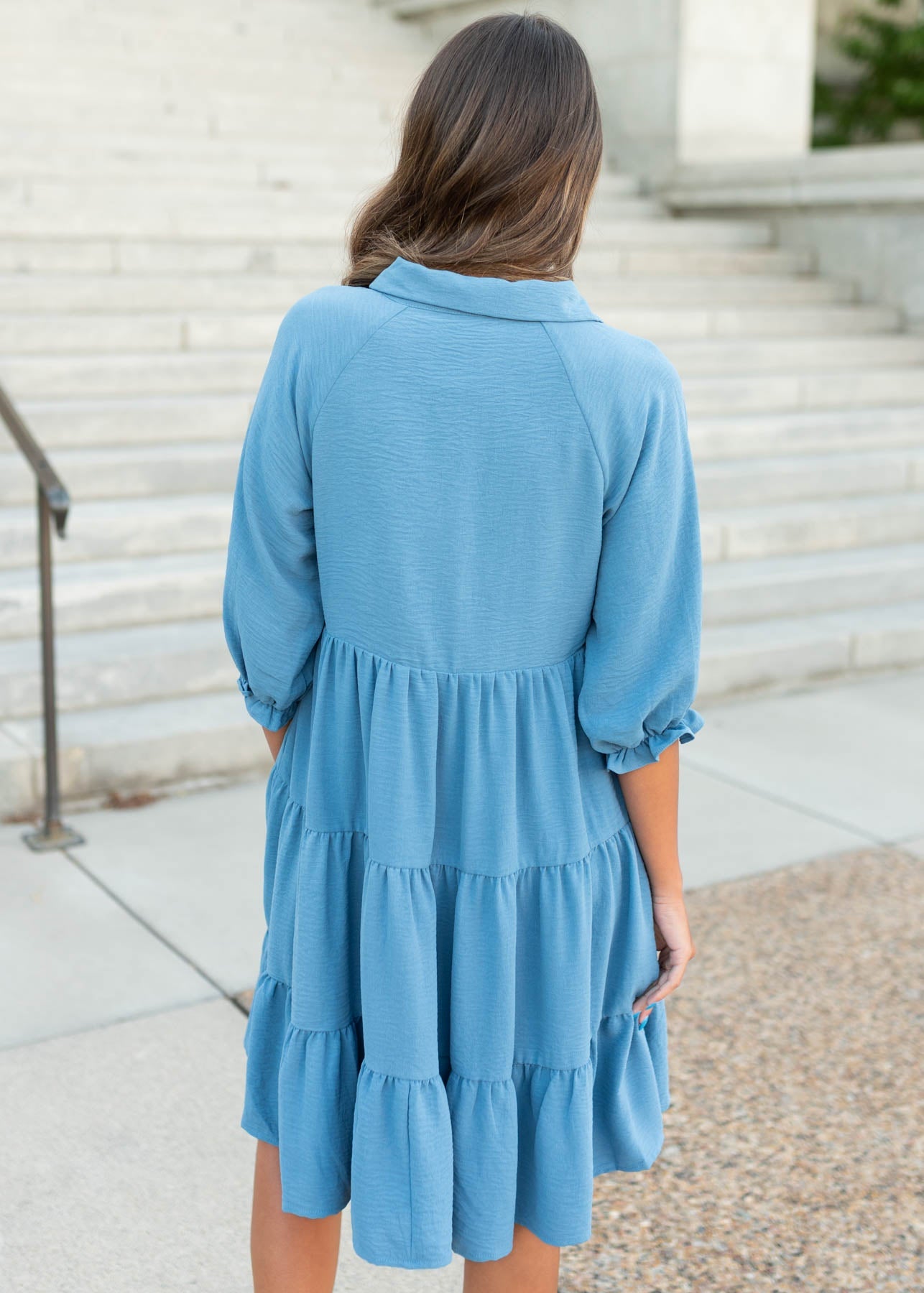 Ava Blue Tiered Dress