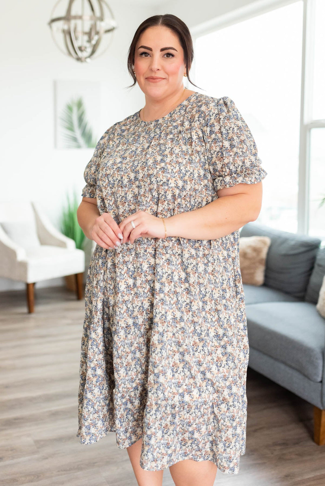 Aya Blue Floral Dress